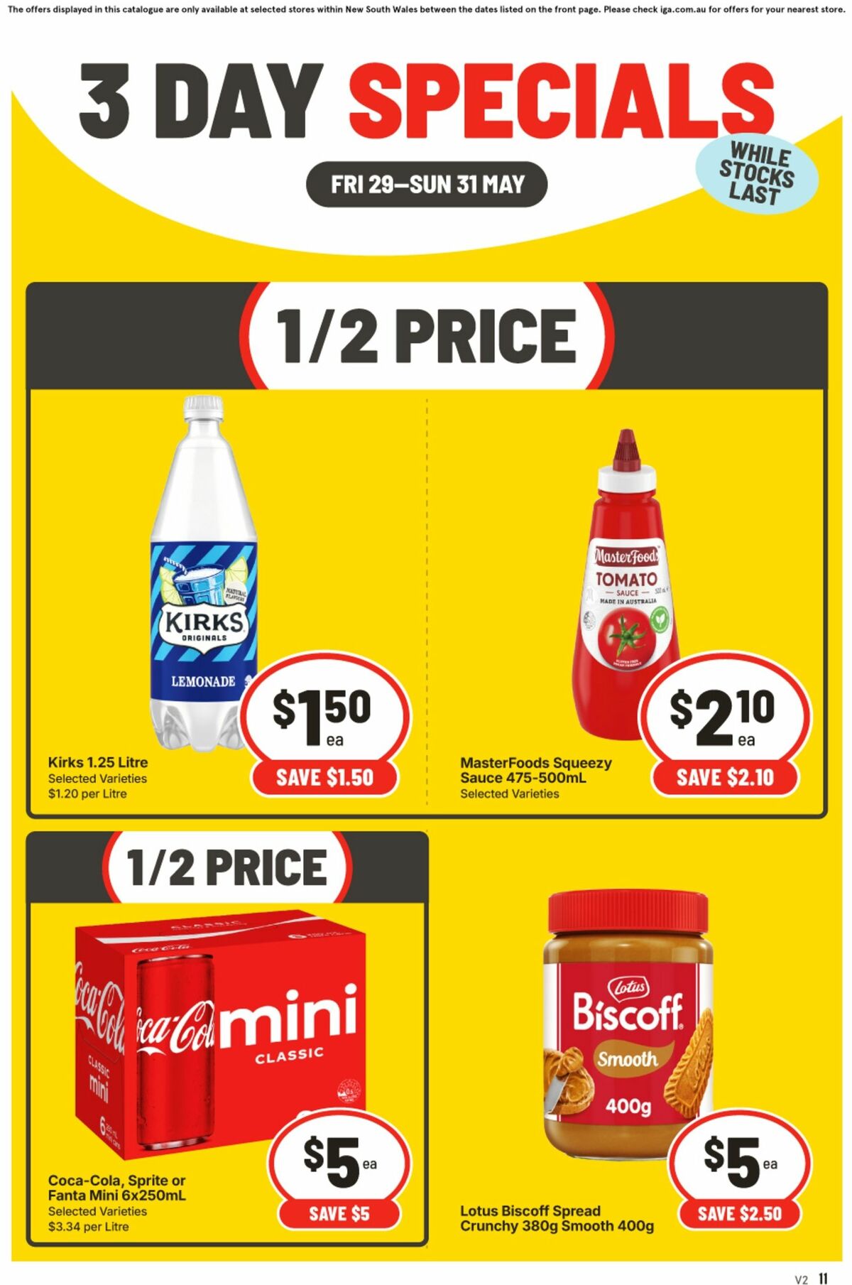 IGA 3 Day Specials Catalogues from 29 May