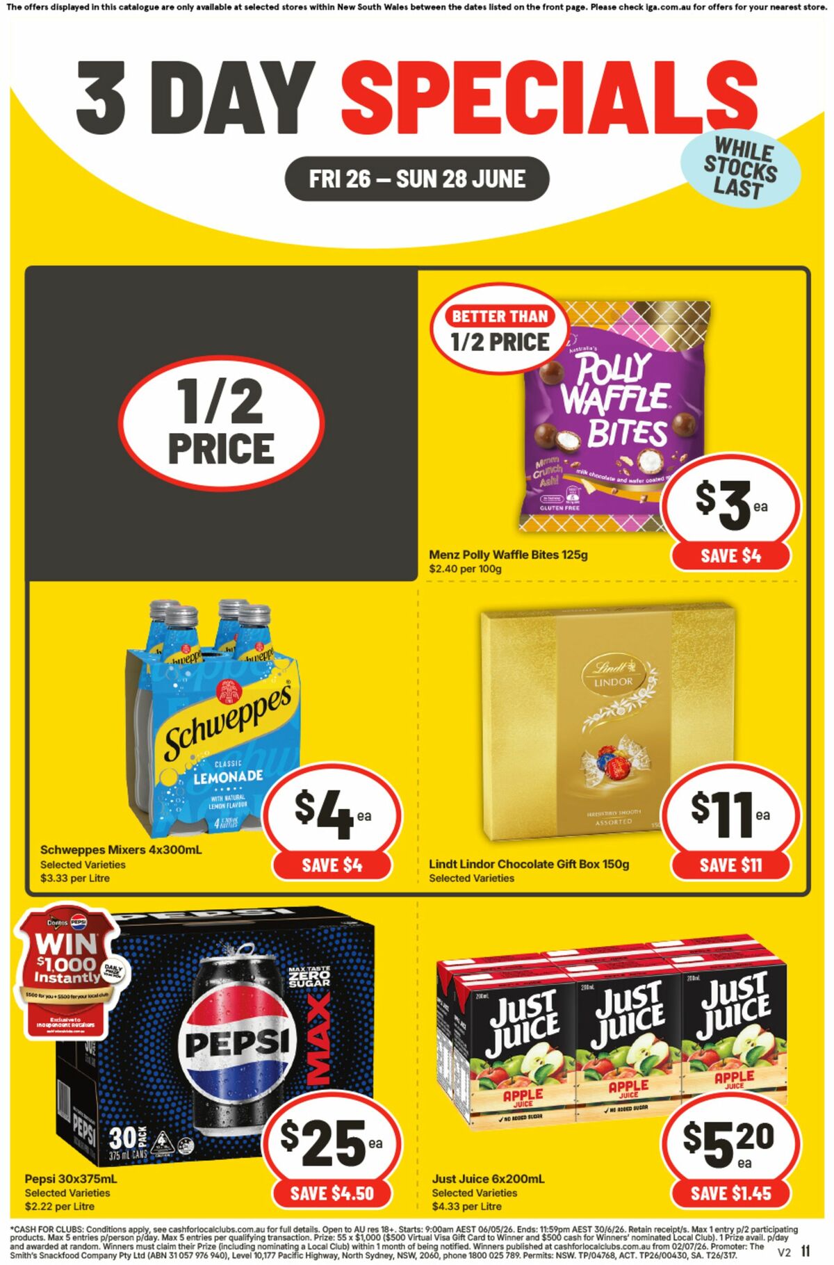 IGA 3 Day Specials Catalogues from 26 June