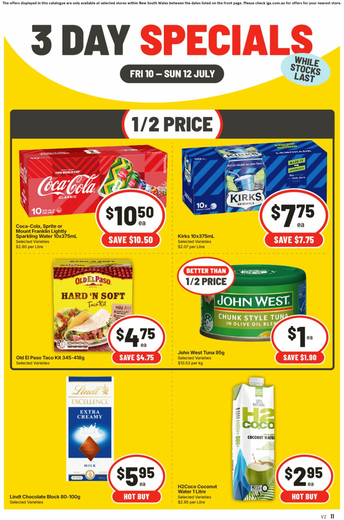 IGA 3 Day Specials Catalogues from 10 July