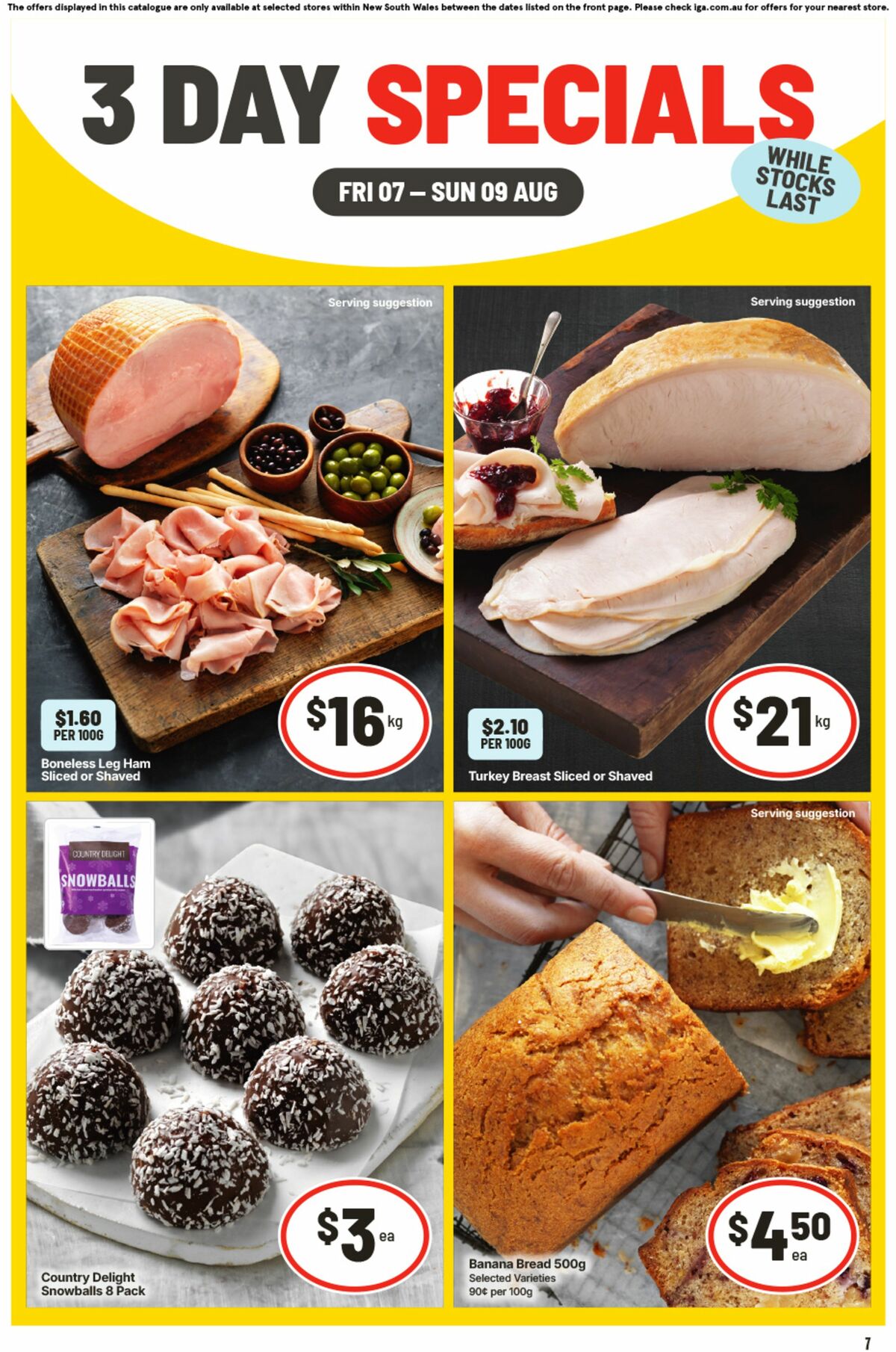 IGA 3 Day Specials Catalogues from 7 August