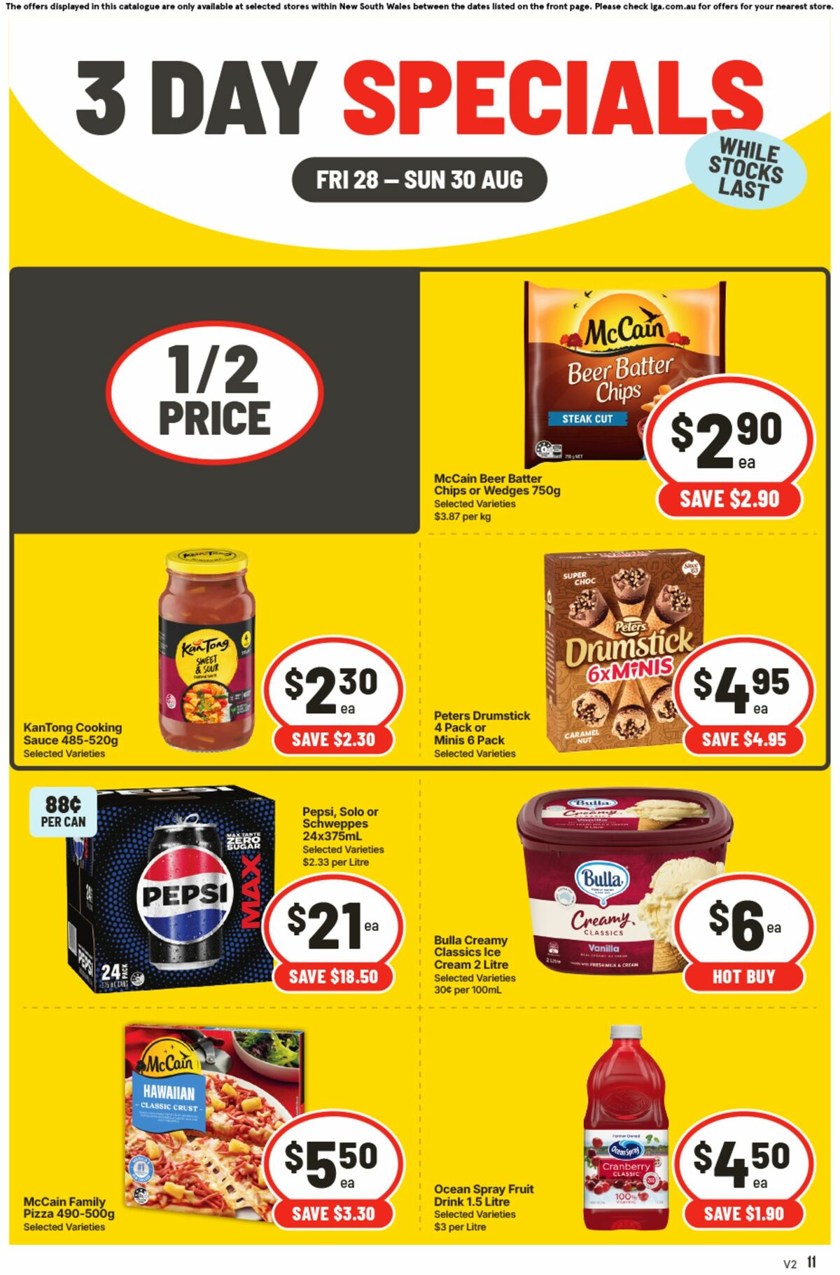 IGA 3 Day Specials Catalogues from 28 August