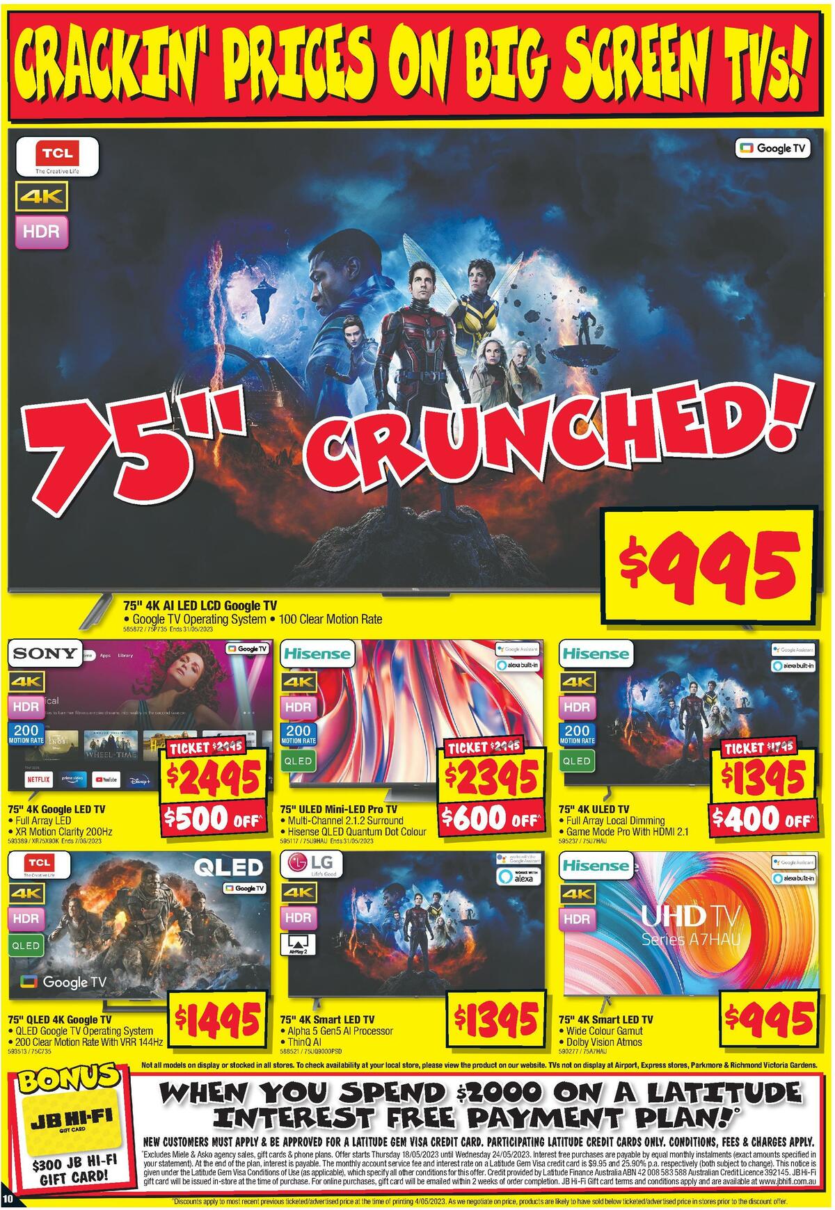 JB Hi-Fi Big Screen Bonanza Catalogues from 18 May