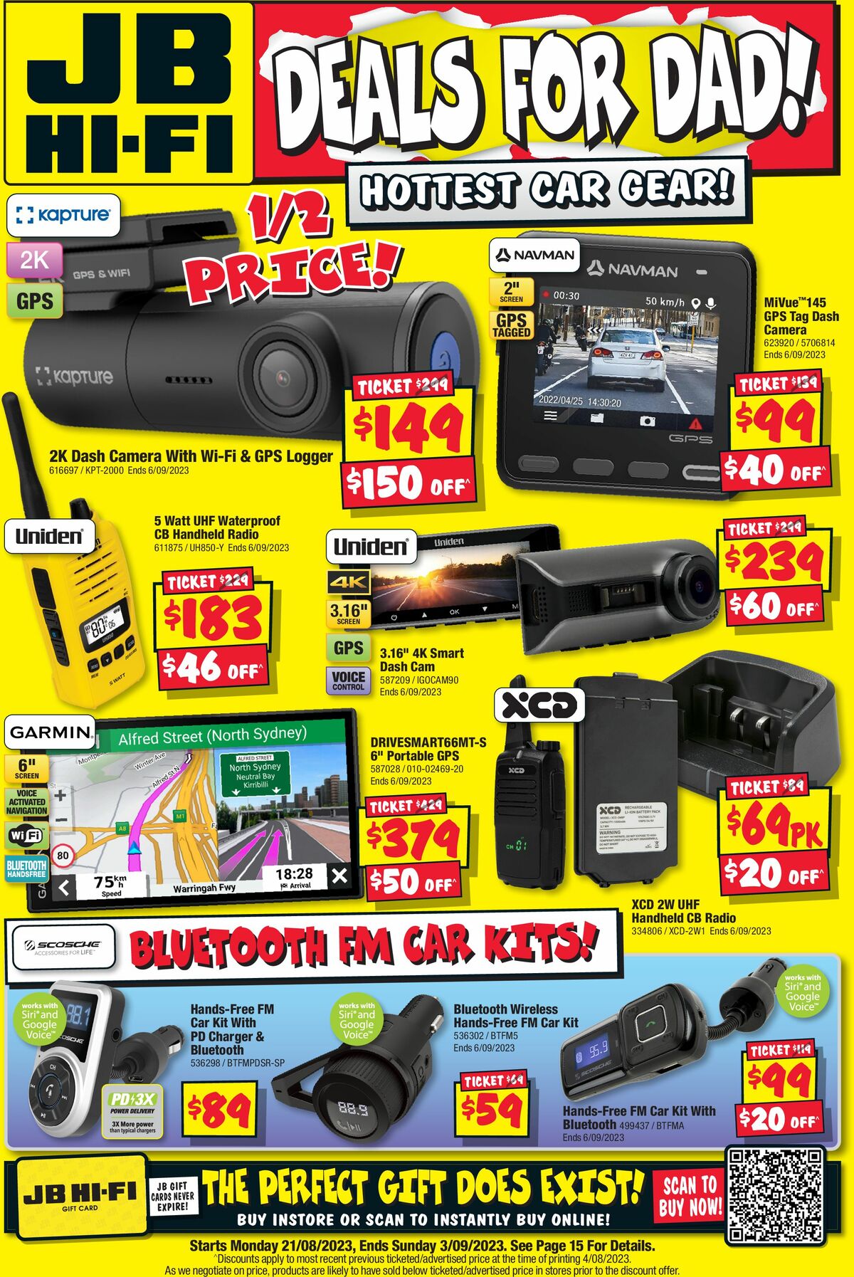 JB Hi-Fi In Car Deals for Dad Catalogues from 21 August