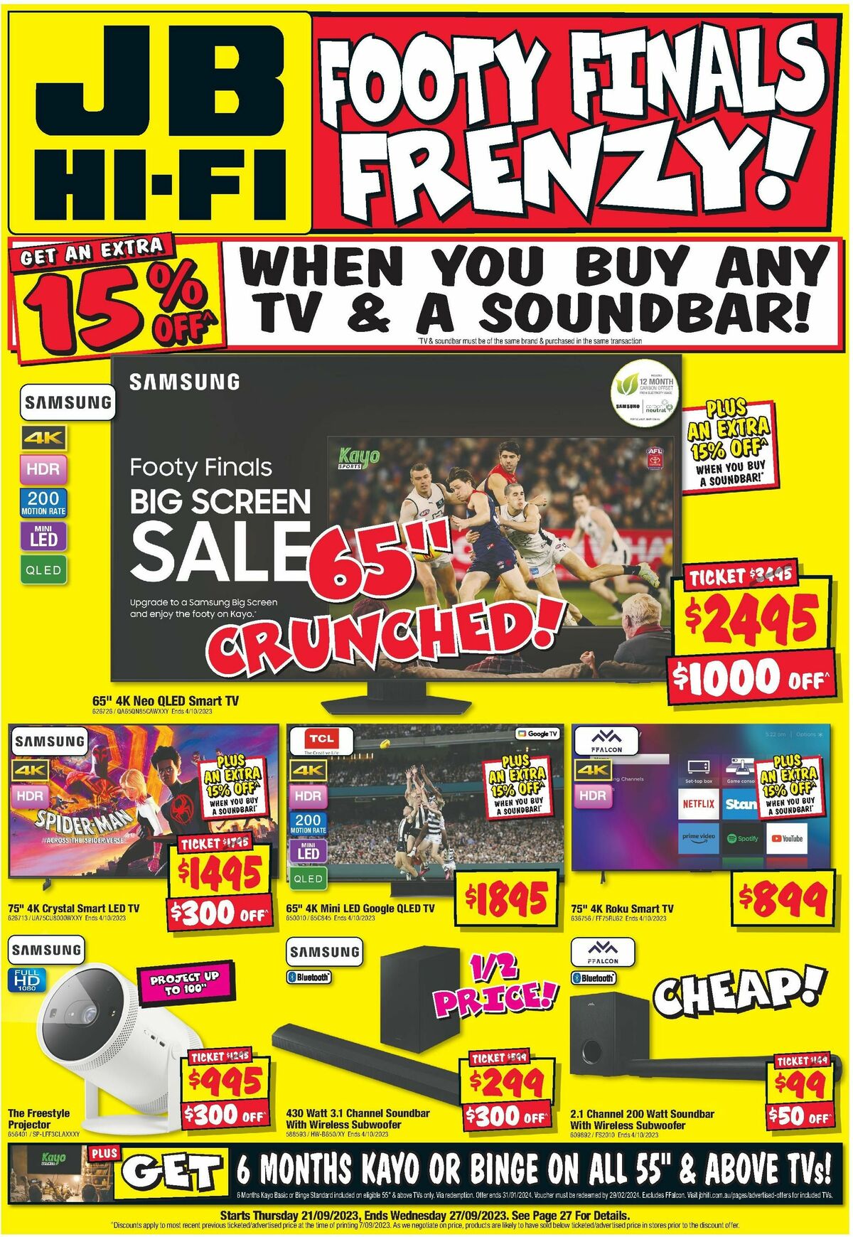 JB Hi-Fi Footy Finals Frenzy Catalogues from 21 September