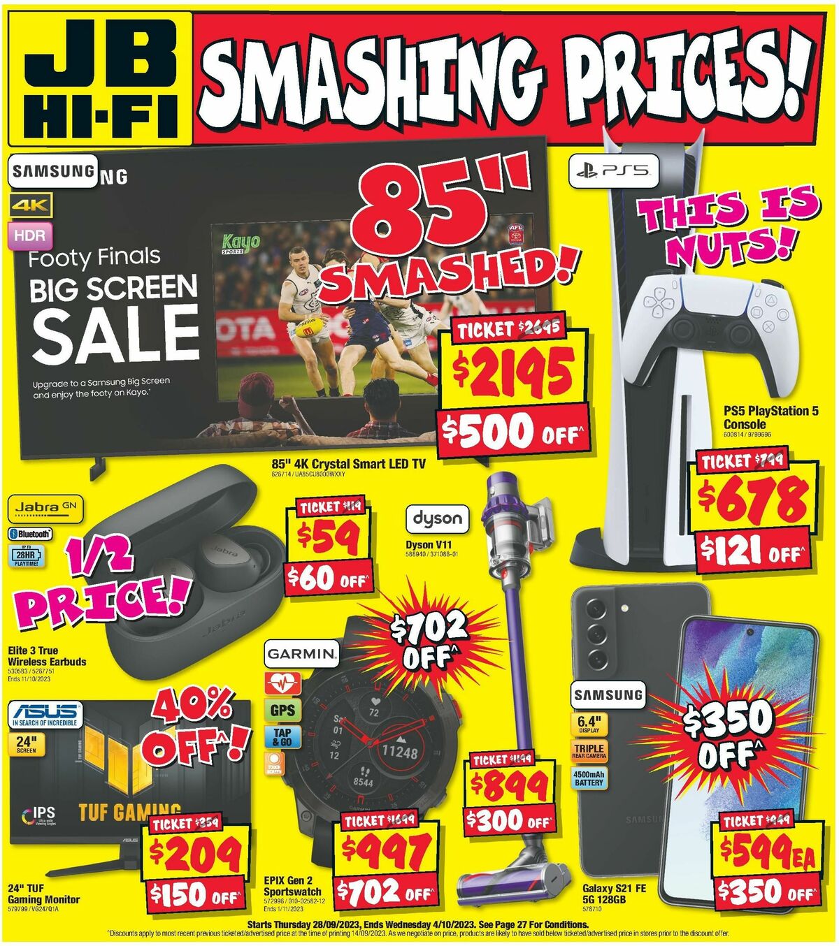 JB Hi-Fi Smashing Prices Catalogues from 28 September