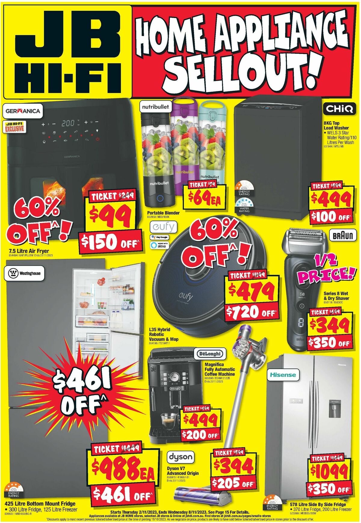 JB Hi-Fi Home Appliance Sellout Catalogues from 2 November