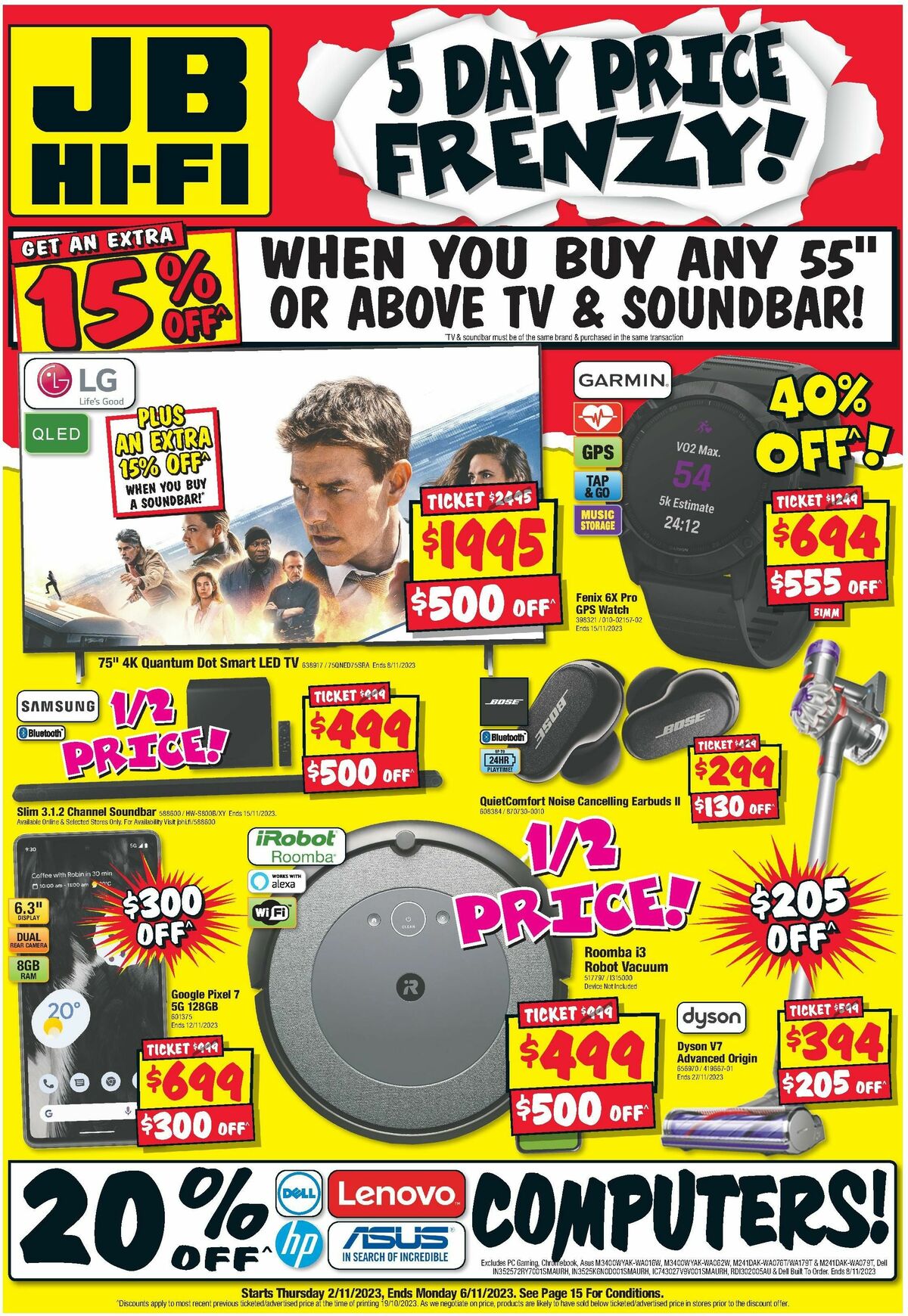 JB Hi-Fi 5 Day Price Frenzy Catalogues from 2 November