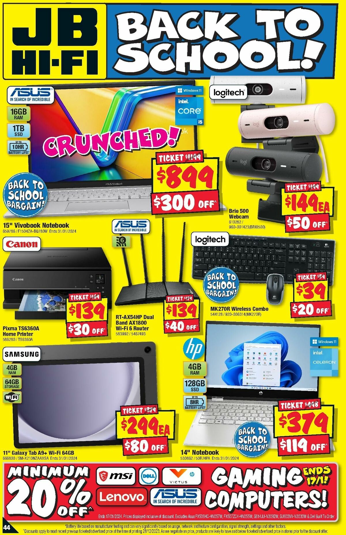 JB Hi-Fi Back to School Computers Catalogues from 11 January