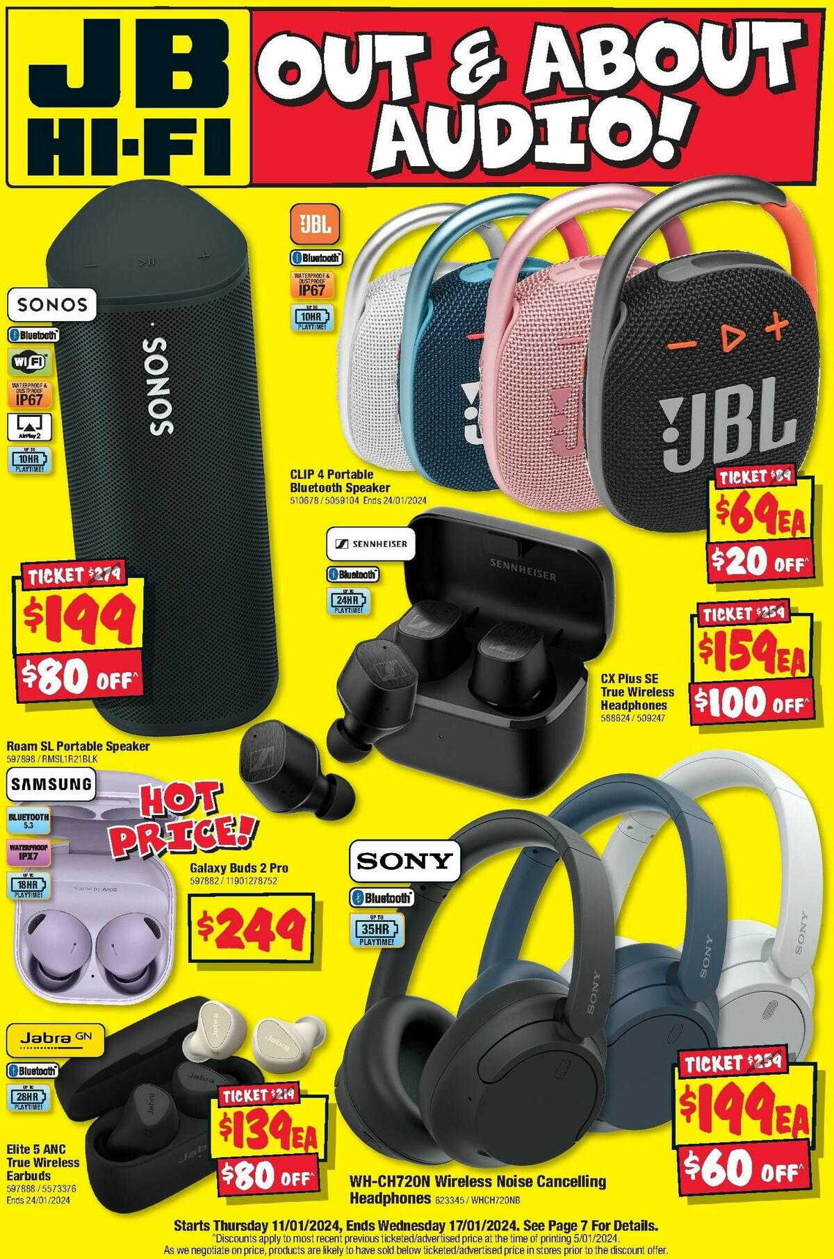 JB Hi-Fi Out & About Audio Catalogues from 11 January