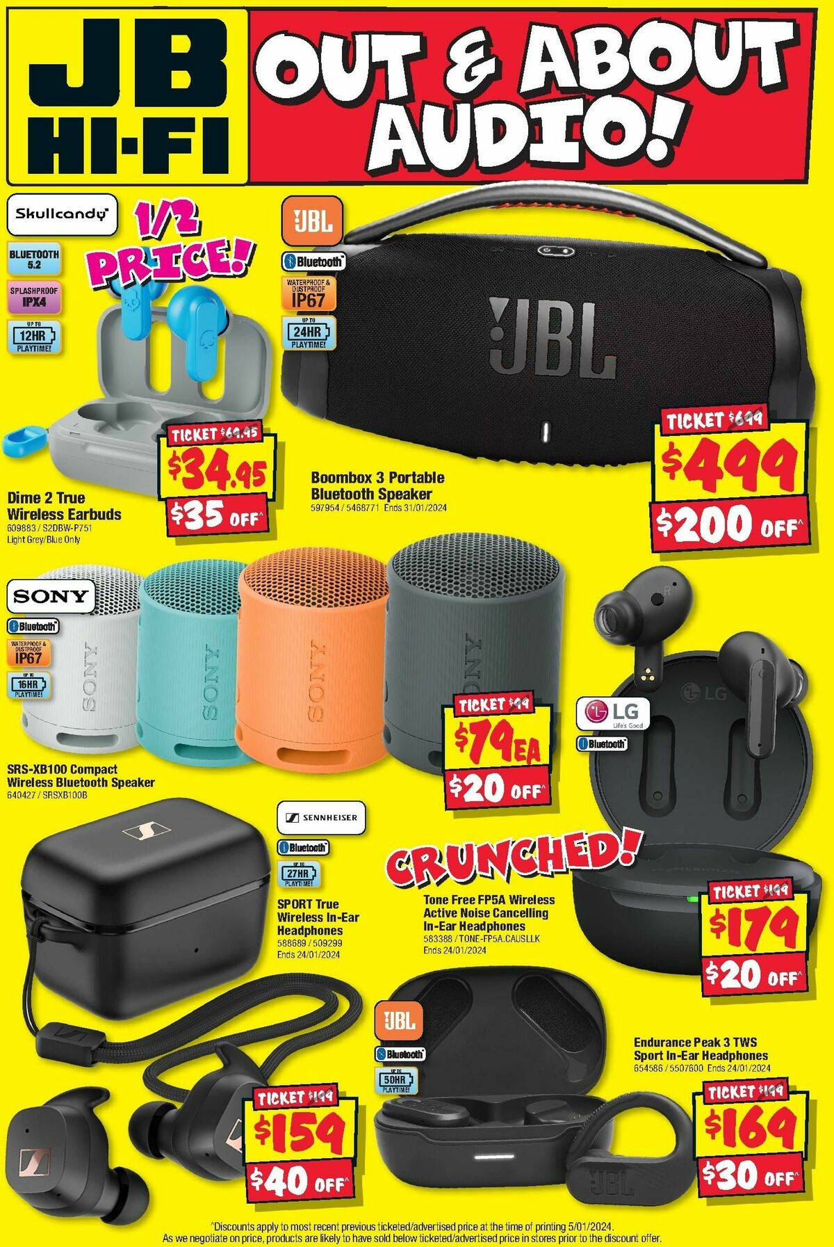 JB Hi-Fi Out & About Audio Catalogues from 11 January