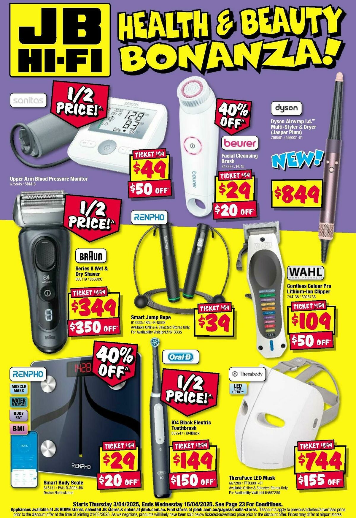 JB Hi-Fi Health and Beauty Bonanza Catalogues from 3 April