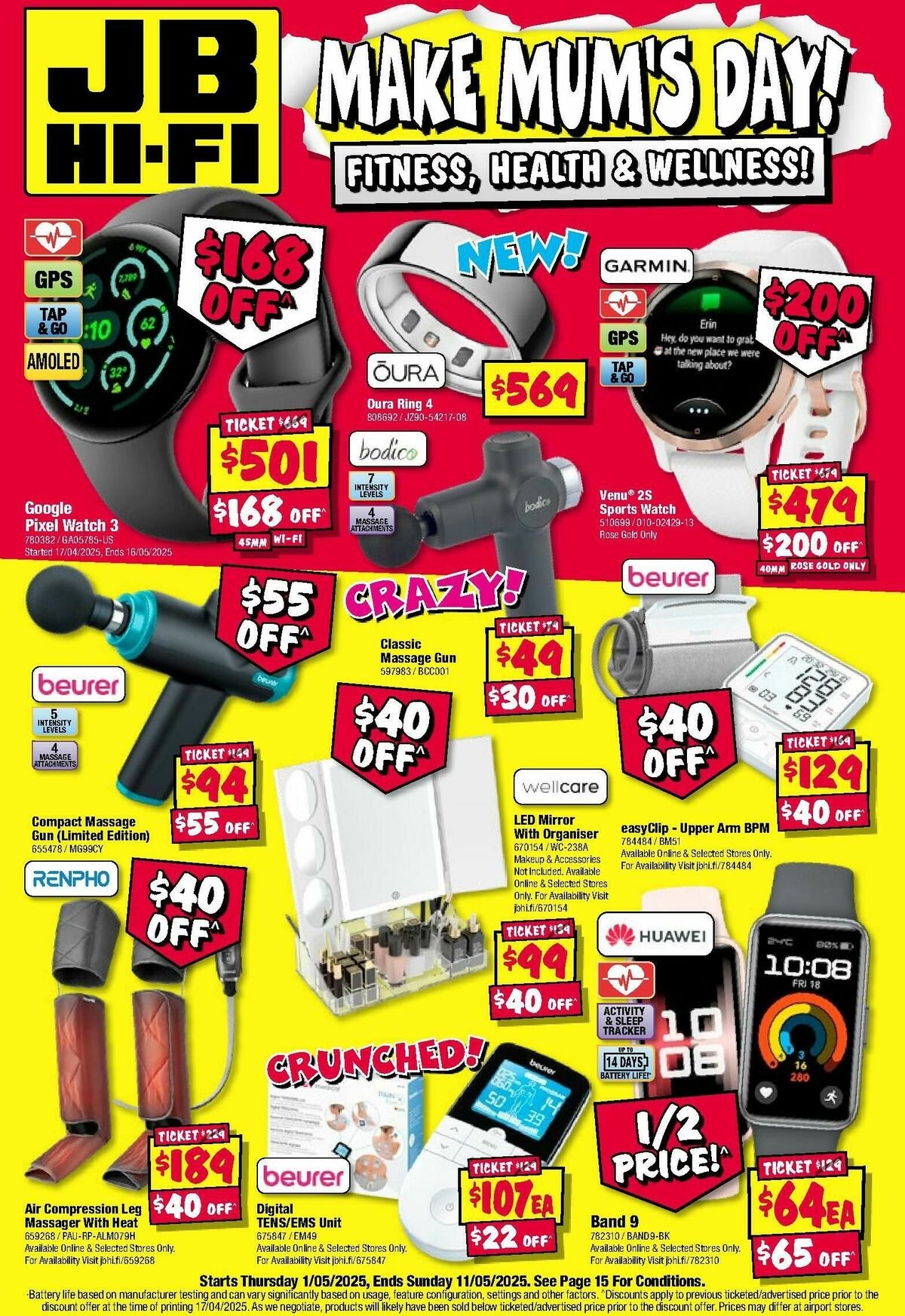 JB Hi-Fi Fitness, Health and Wellness for Mum! Catalogues from 1 May