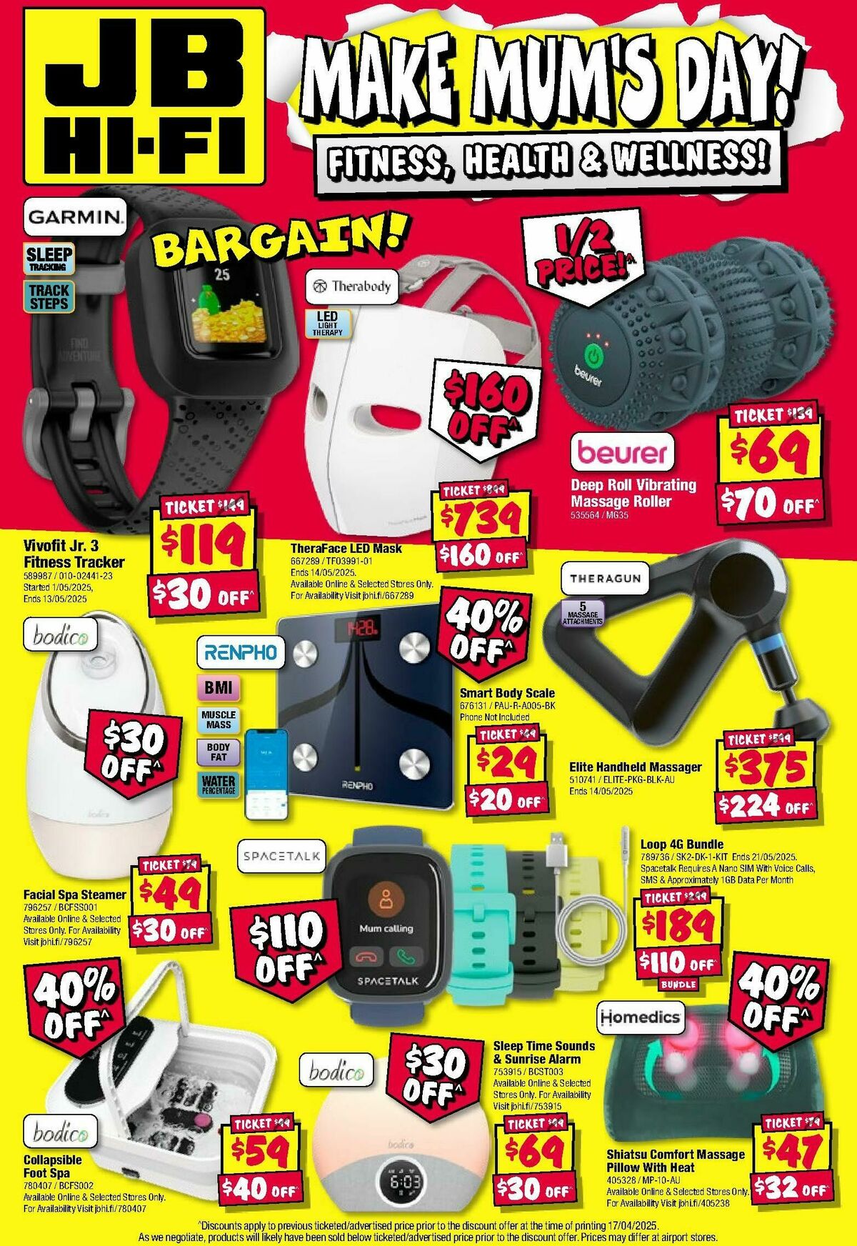 JB Hi-Fi Fitness, Health and Wellness for Mum! Catalogues from 1 May