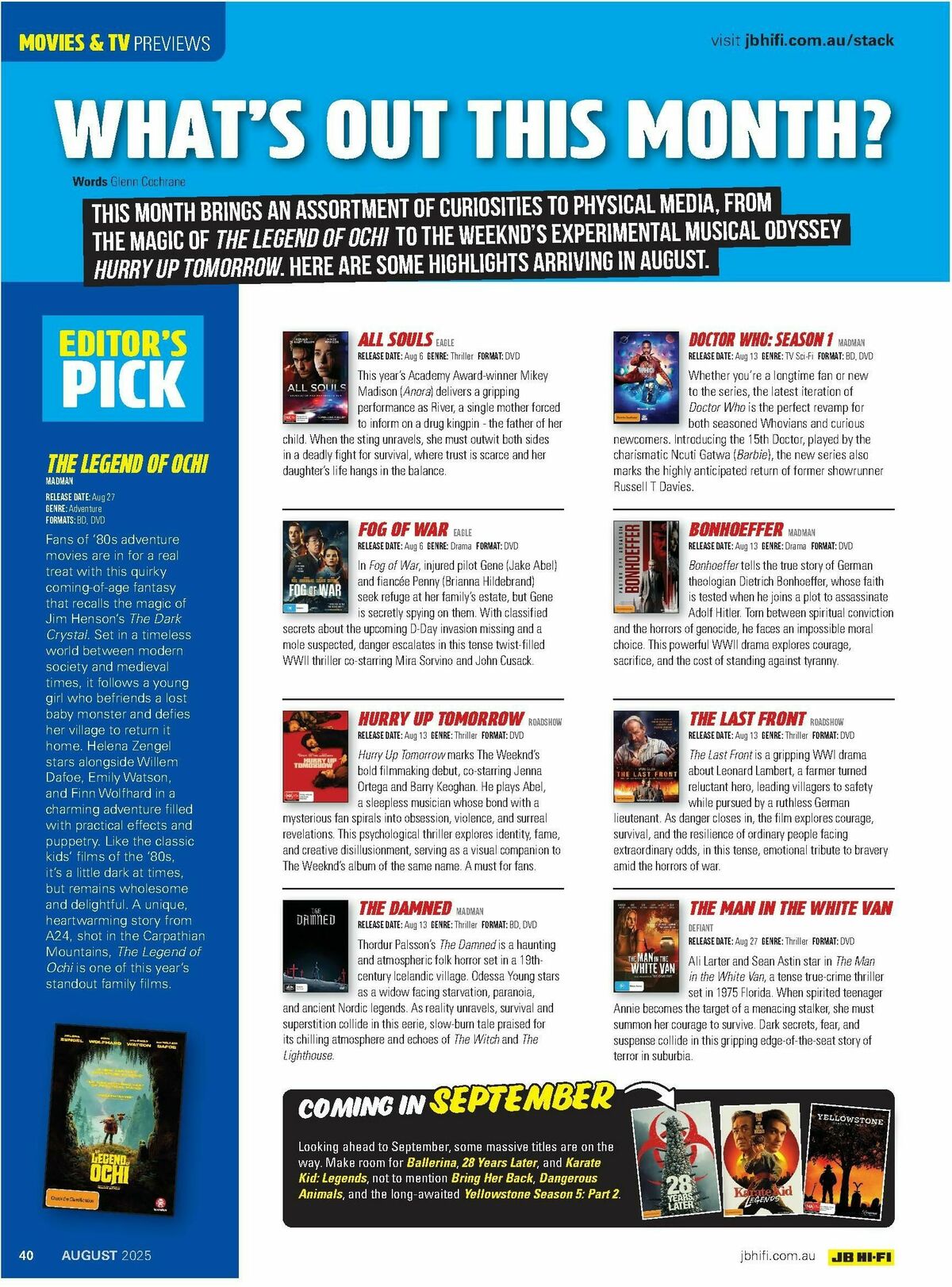 JB Hi-Fi Magazine August Catalogues from 1 August