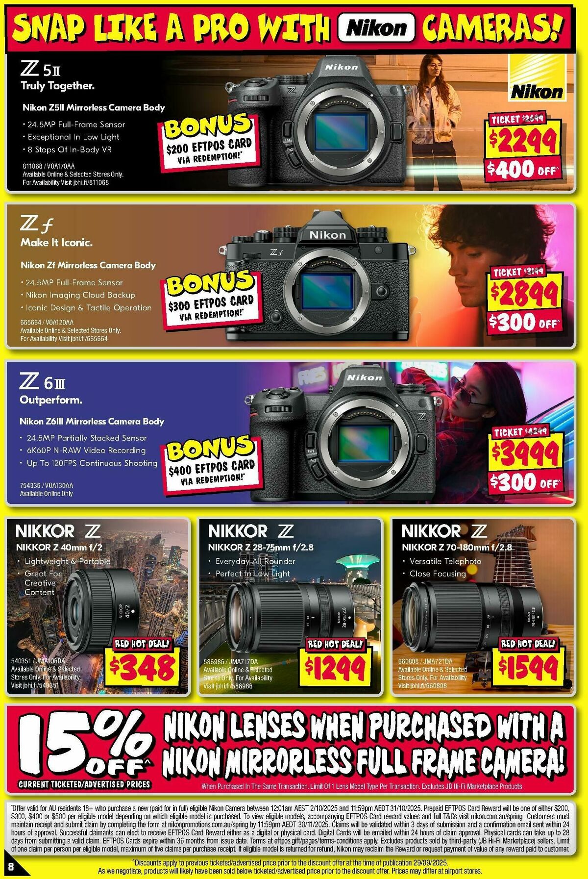 JB Hi-Fi Camera Bonanza! Catalogues from 1 October
