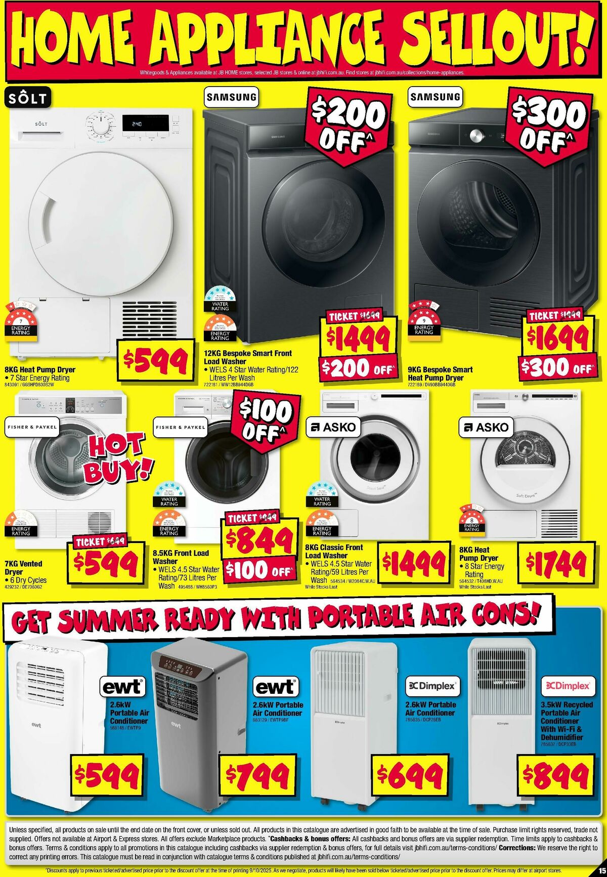 JB Hi-Fi Home Appliance Sellout Catalogues from 23 October