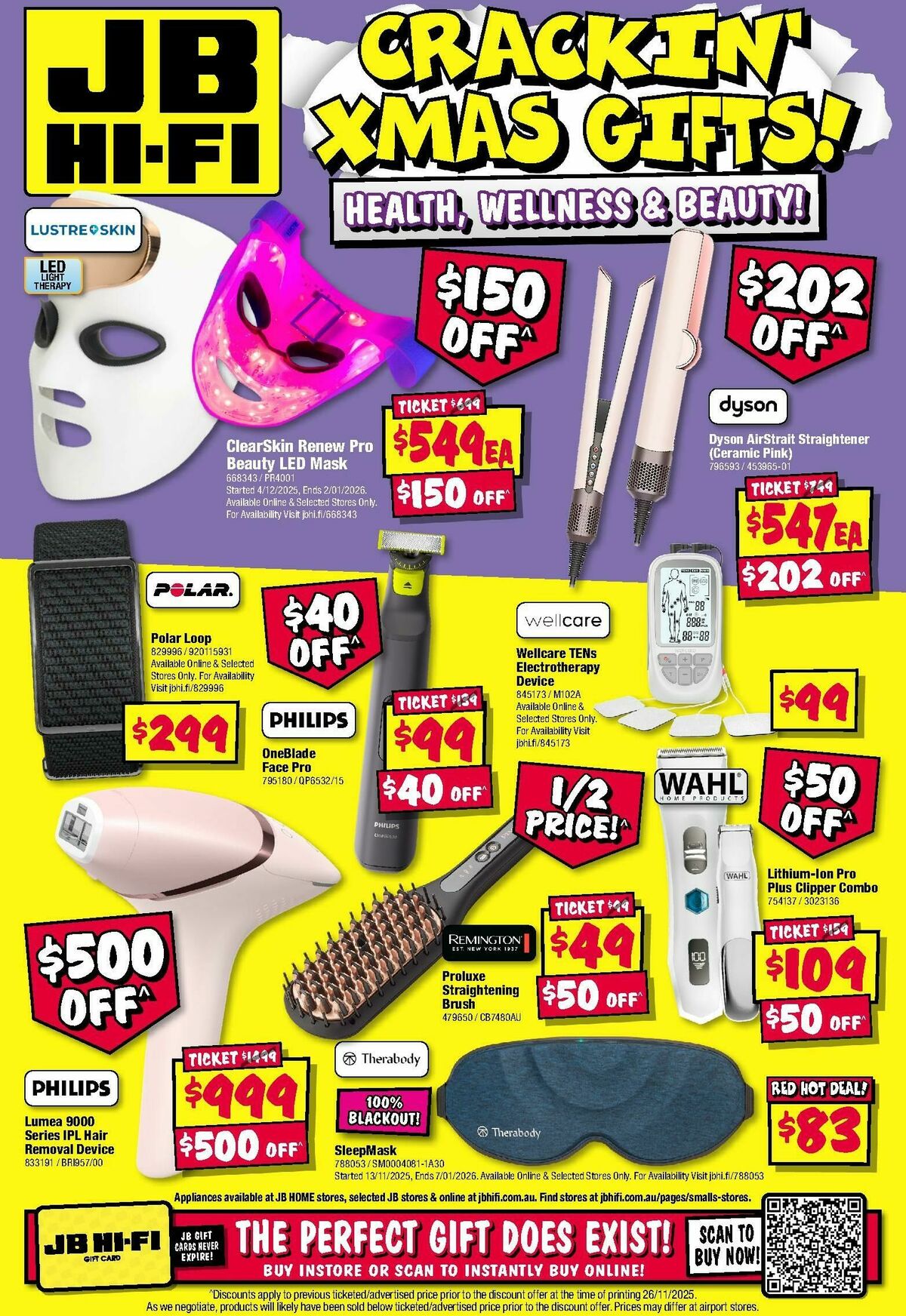 JB Hi-Fi Crackin' Xmas Gifts! Health, Wellness & Beauty Catalogues from 18 December