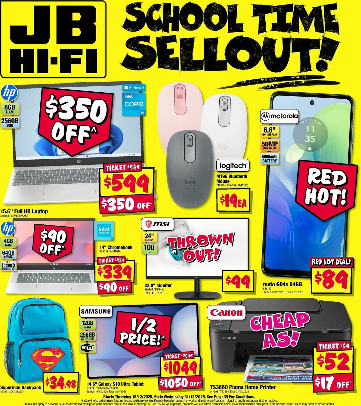 JB Hi-Fi School Time Sellout! Catalogues from 18 December
