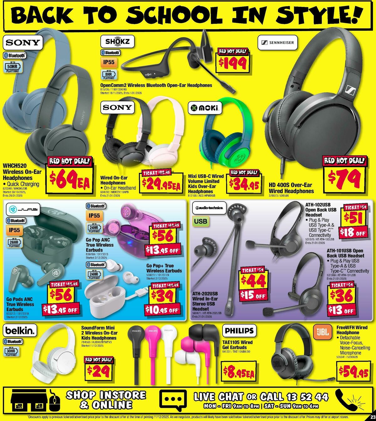 JB Hi-Fi School Time Sellout! Catalogues from 18 December