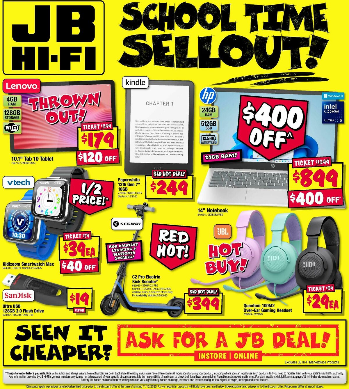 JB Hi-Fi School Time Sellout! Catalogues from 18 December