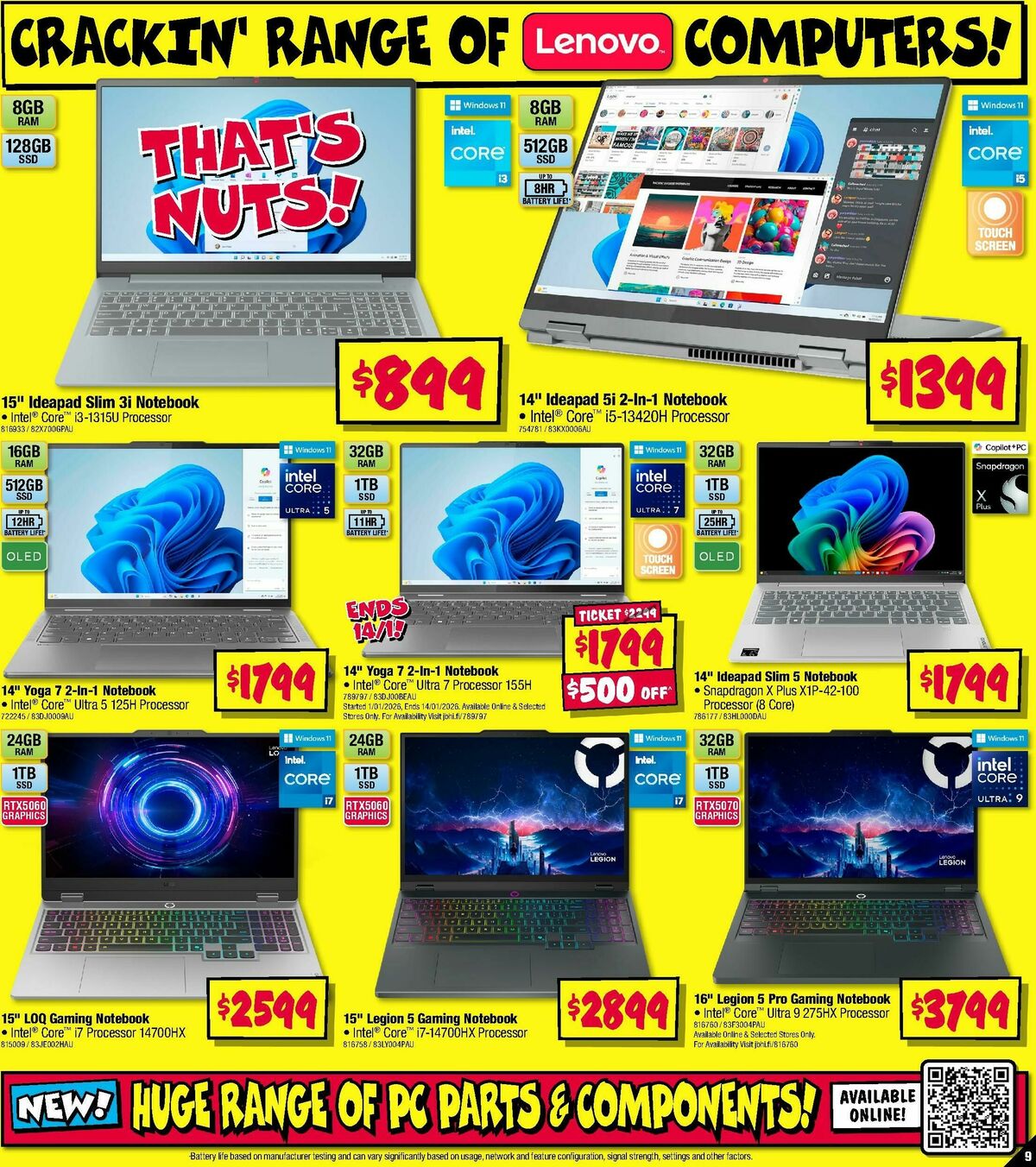 JB Hi-Fi School time sellout on computers! Catalogues from 8 January