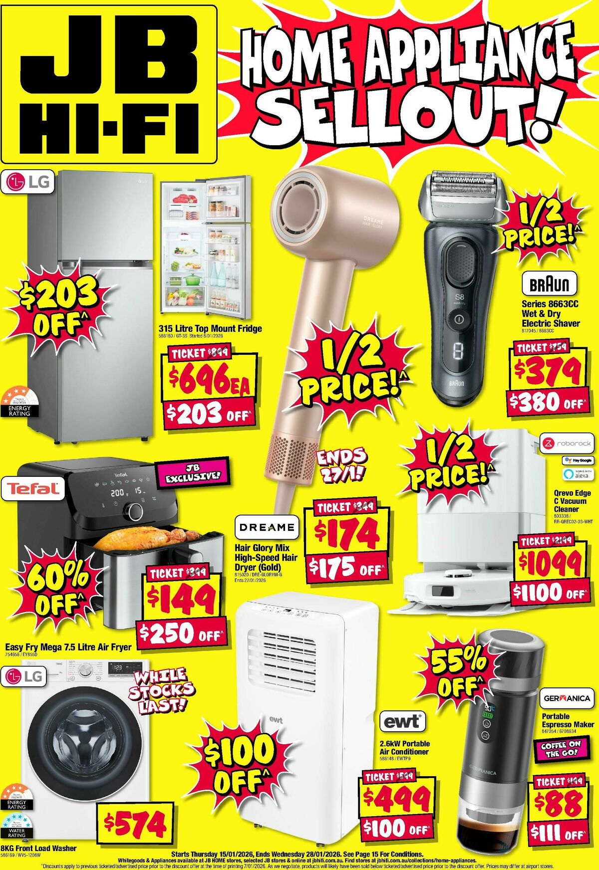 JB Hi-Fi Home Appliance Sellout! Catalogues from 15 January