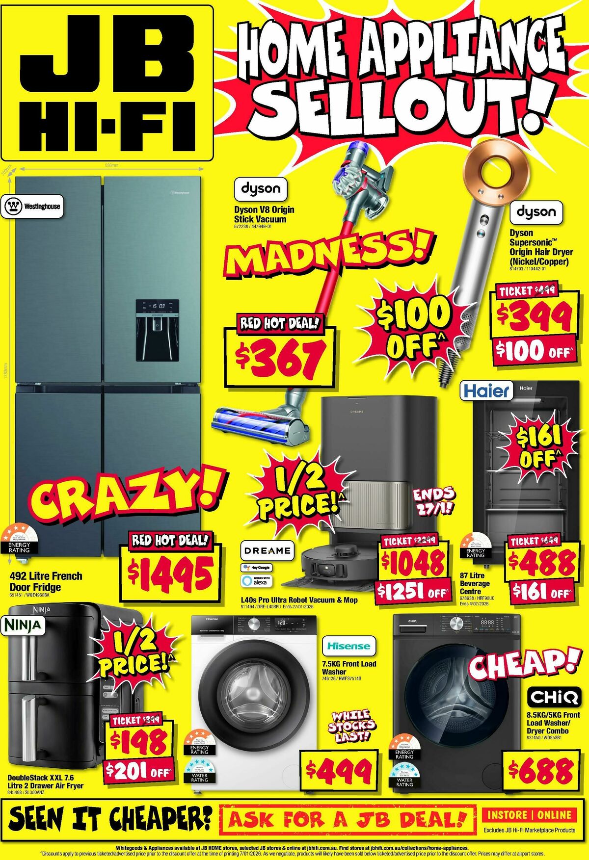 JB Hi-Fi Home Appliance Sellout! Catalogues from 15 January