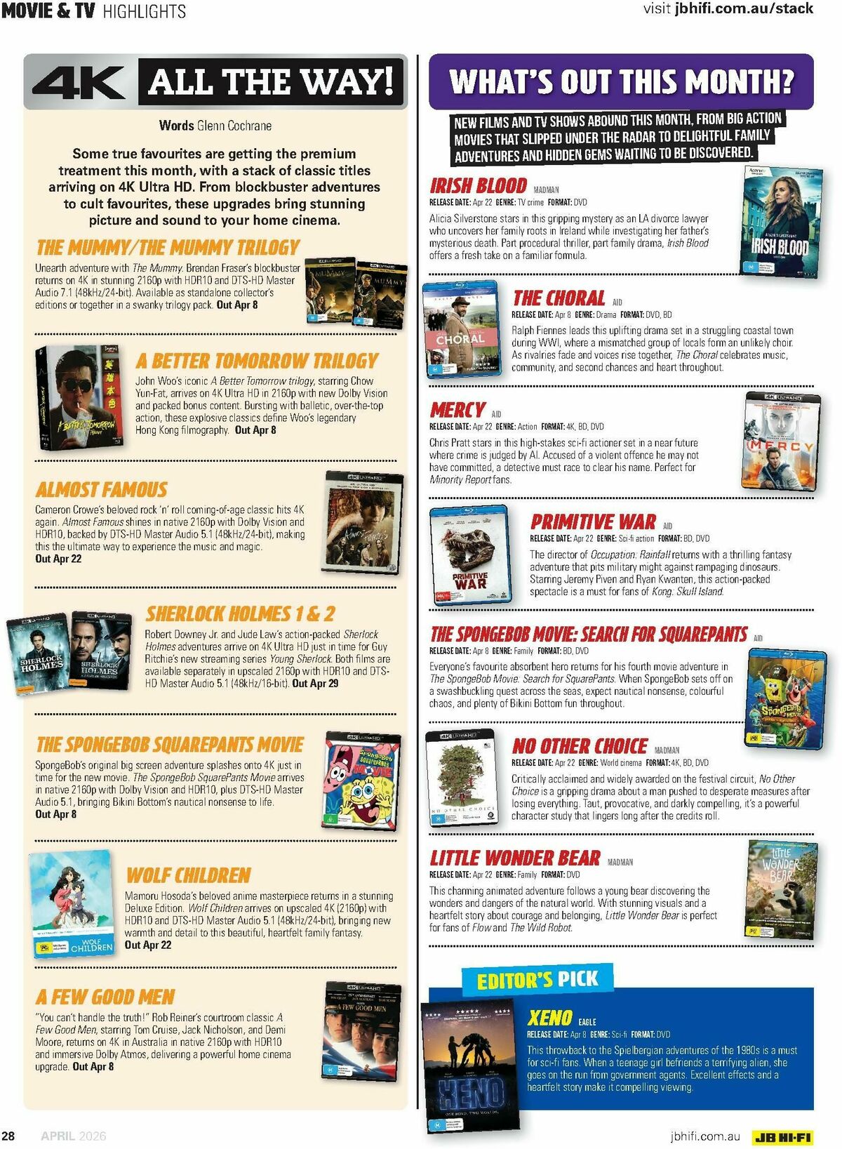 JB Hi-Fi Magazine April Catalogues from 1 April