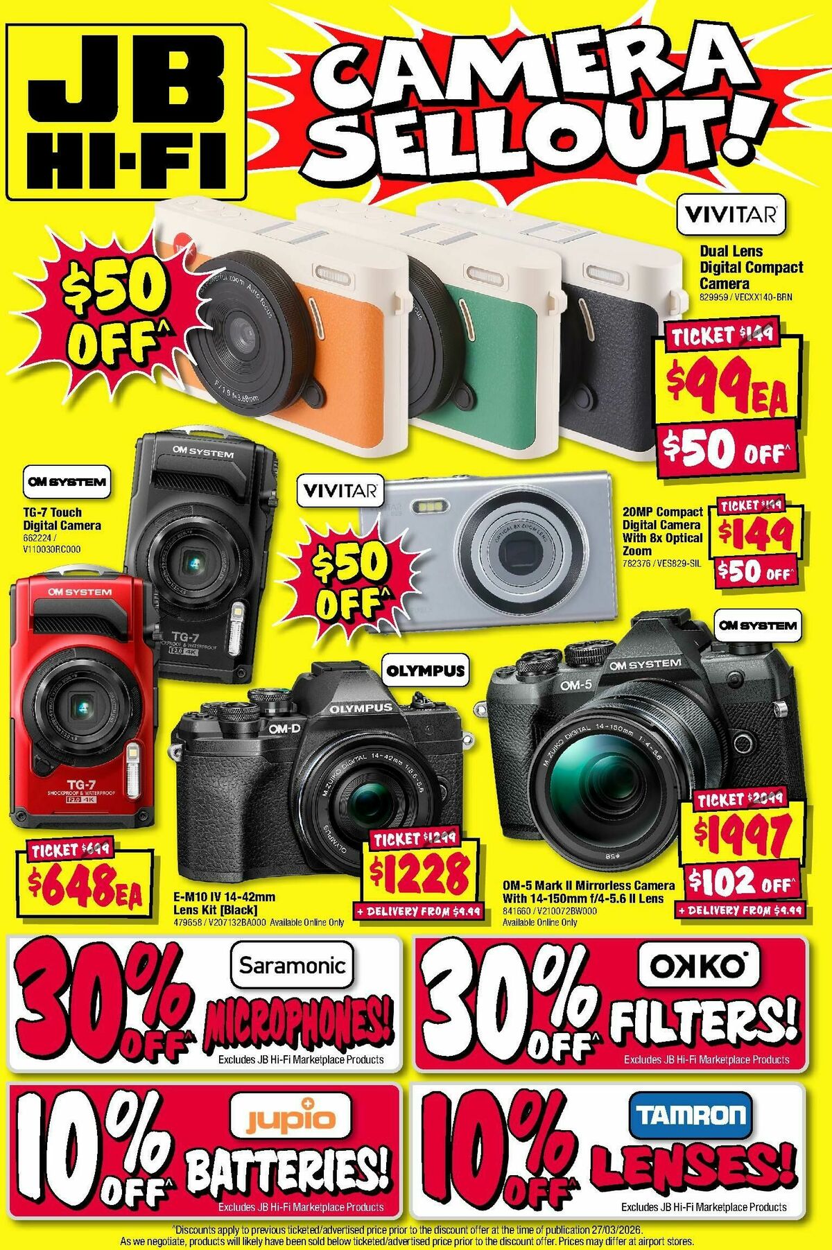 JB Hi-Fi Camera Sellout! Catalogues from 2 April