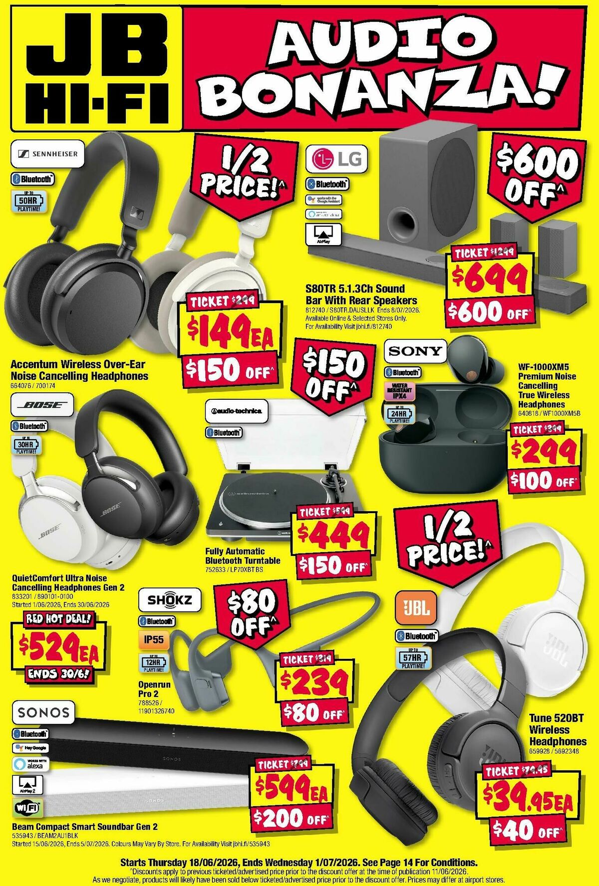 JB Hi-Fi Audio Bonanza! Catalogues from 18 June