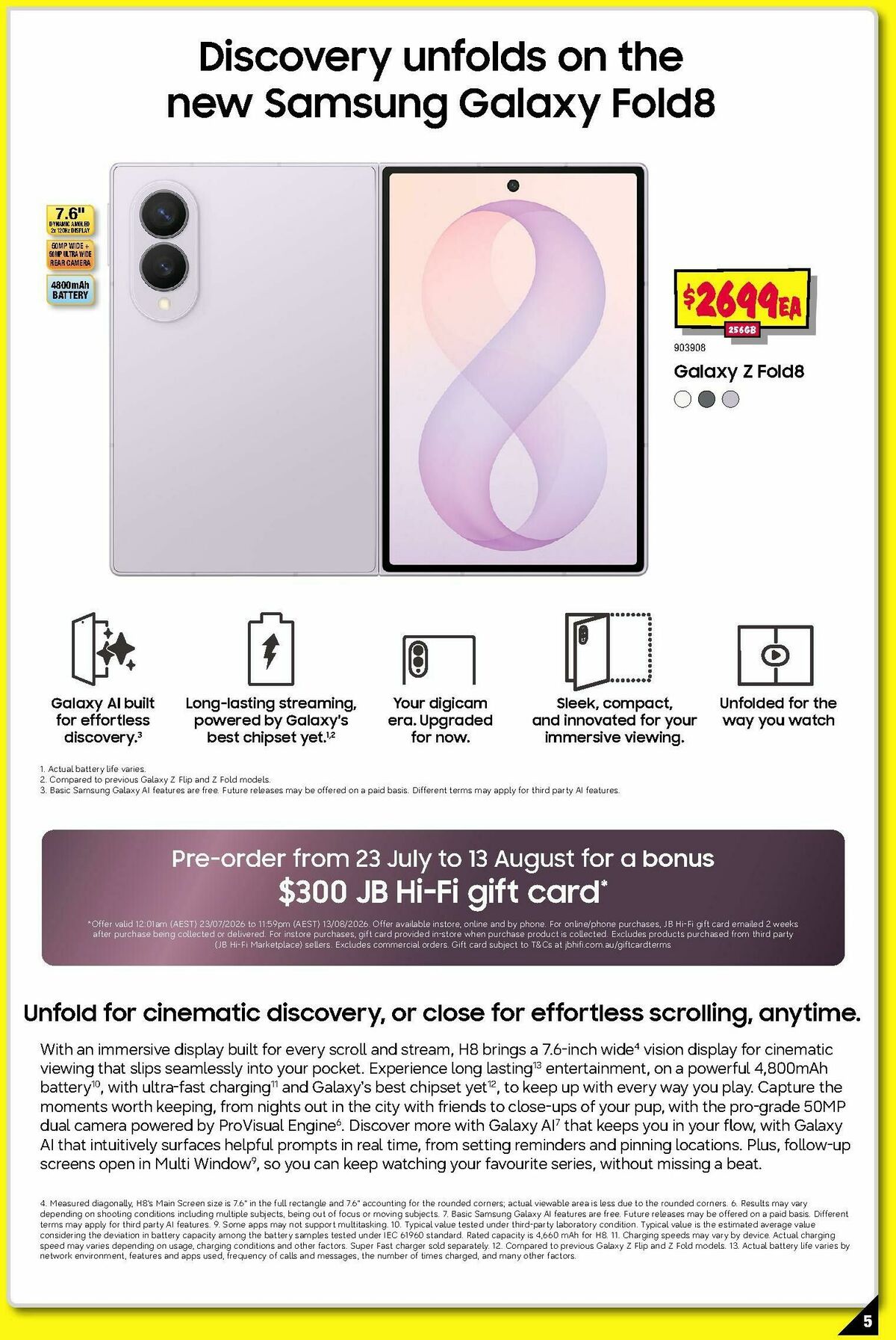 JB Hi-Fi Samsung Z Fold8 & Flip8 Catalogues from 23 July