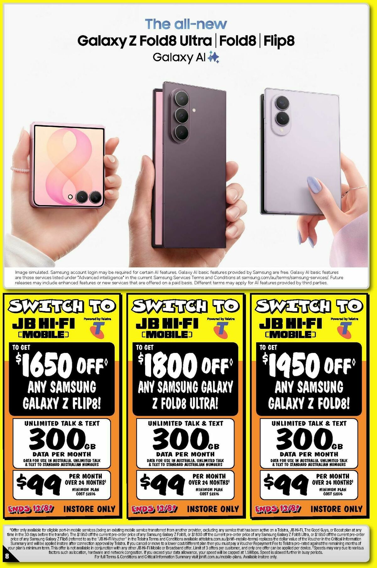 JB Hi-Fi Samsung Z Fold8 & Flip8 Catalogues from 23 July