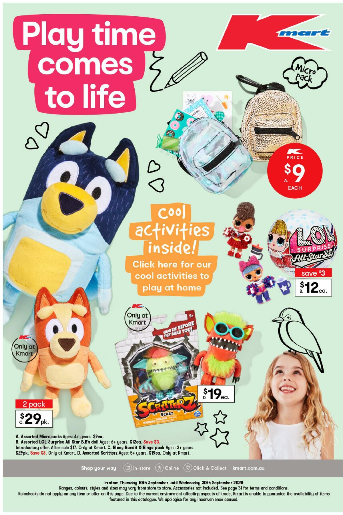 Kmart Play Time Comes to Life Catalogues from 10 September