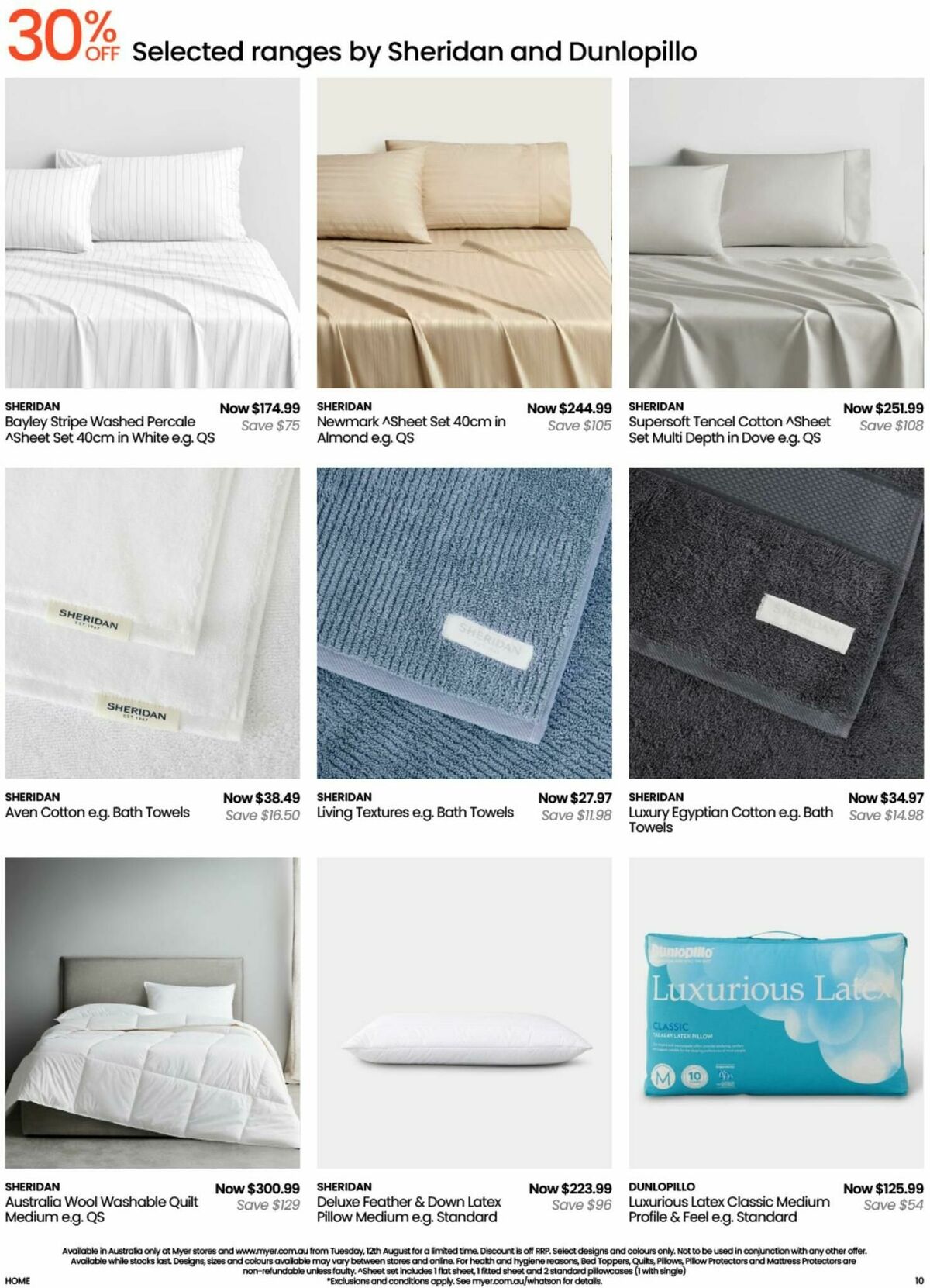 Myer Bed, Bath & Living Home Essentials Catalogues from 12 August