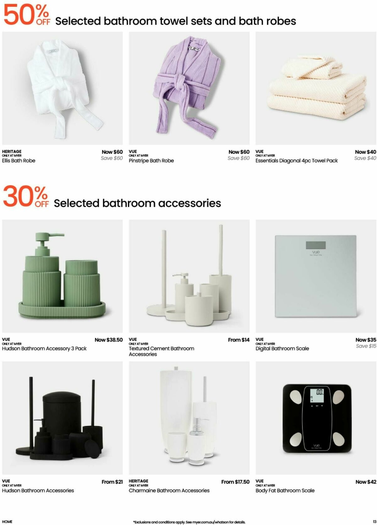 Myer Bed, Bath & Living Home Essentials Catalogues from 12 August