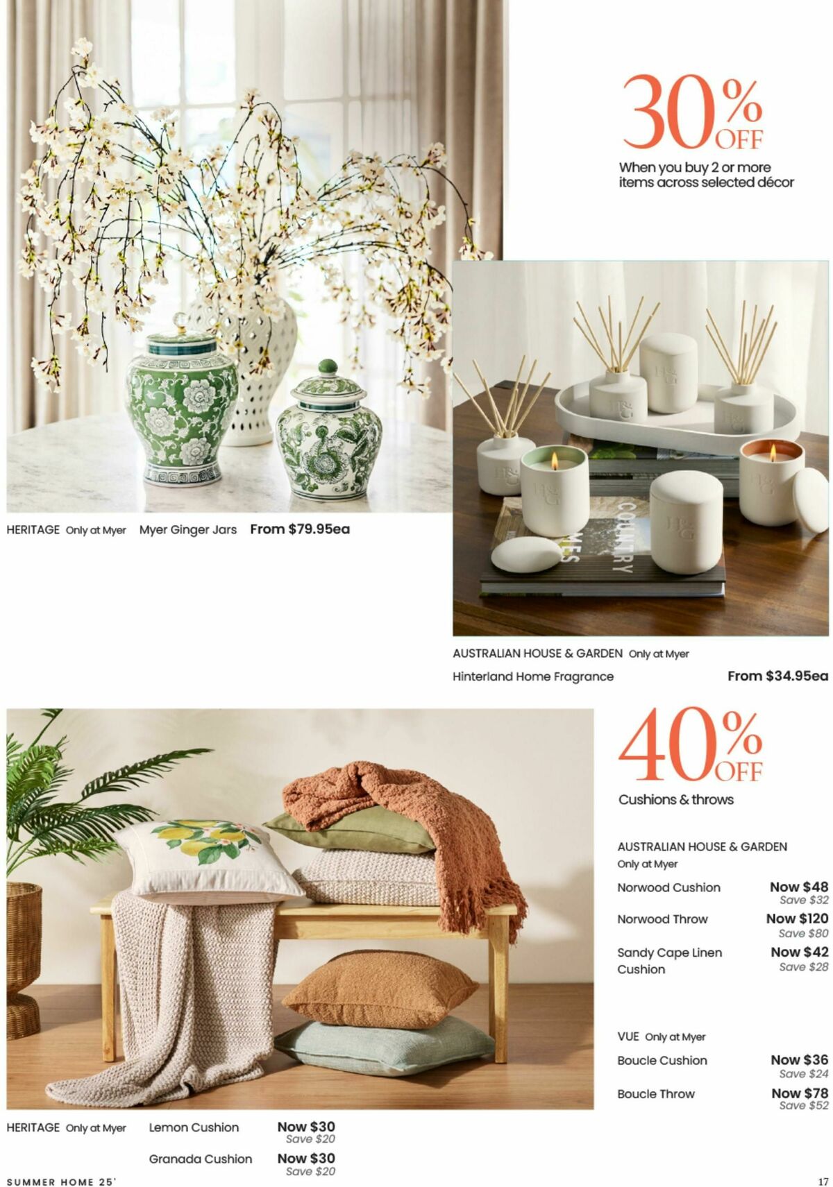 Myer Summer Catalogues from 14 October