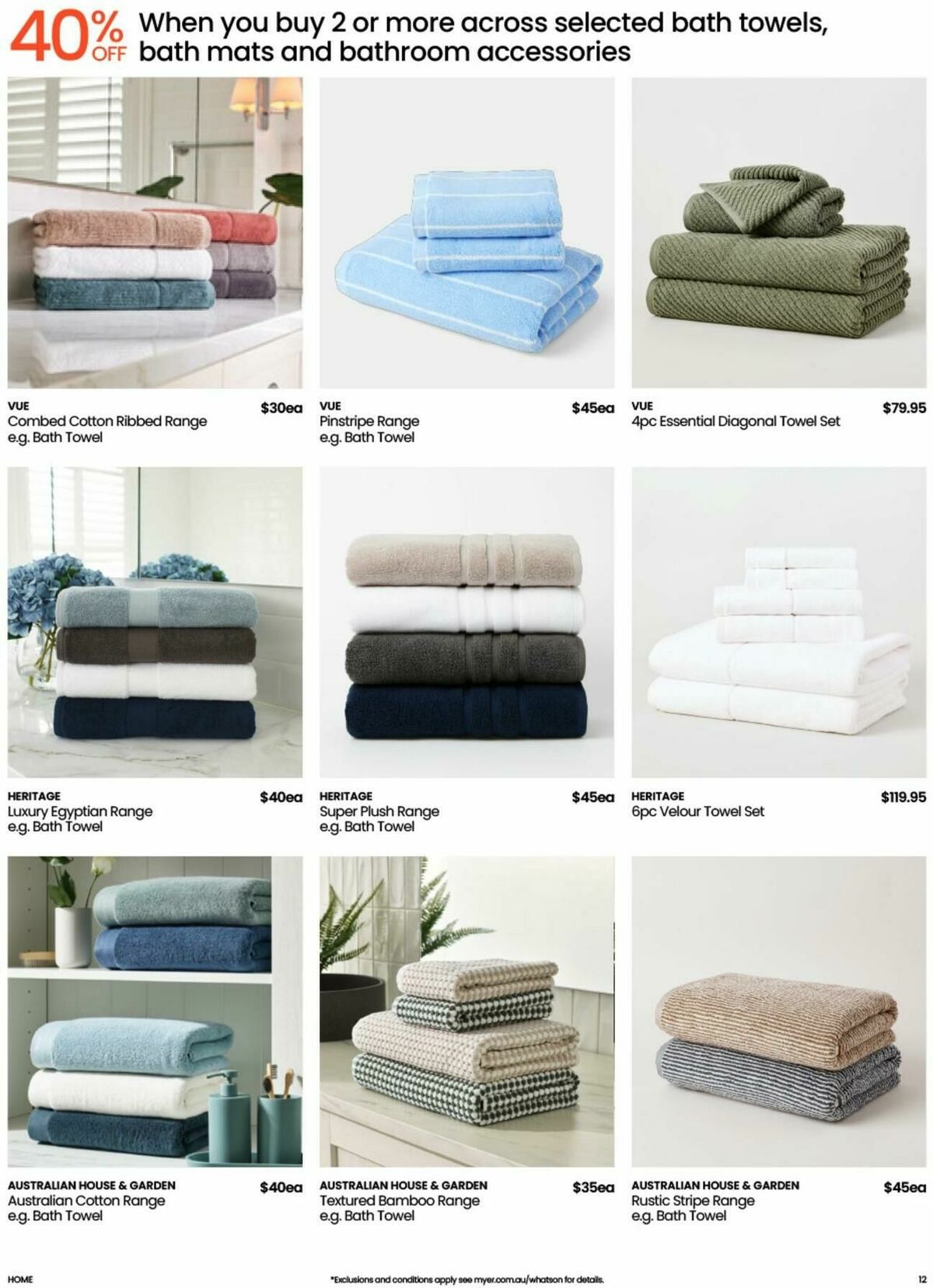 Myer Bed, Bath and Living Essentials Catalogues from 10 February