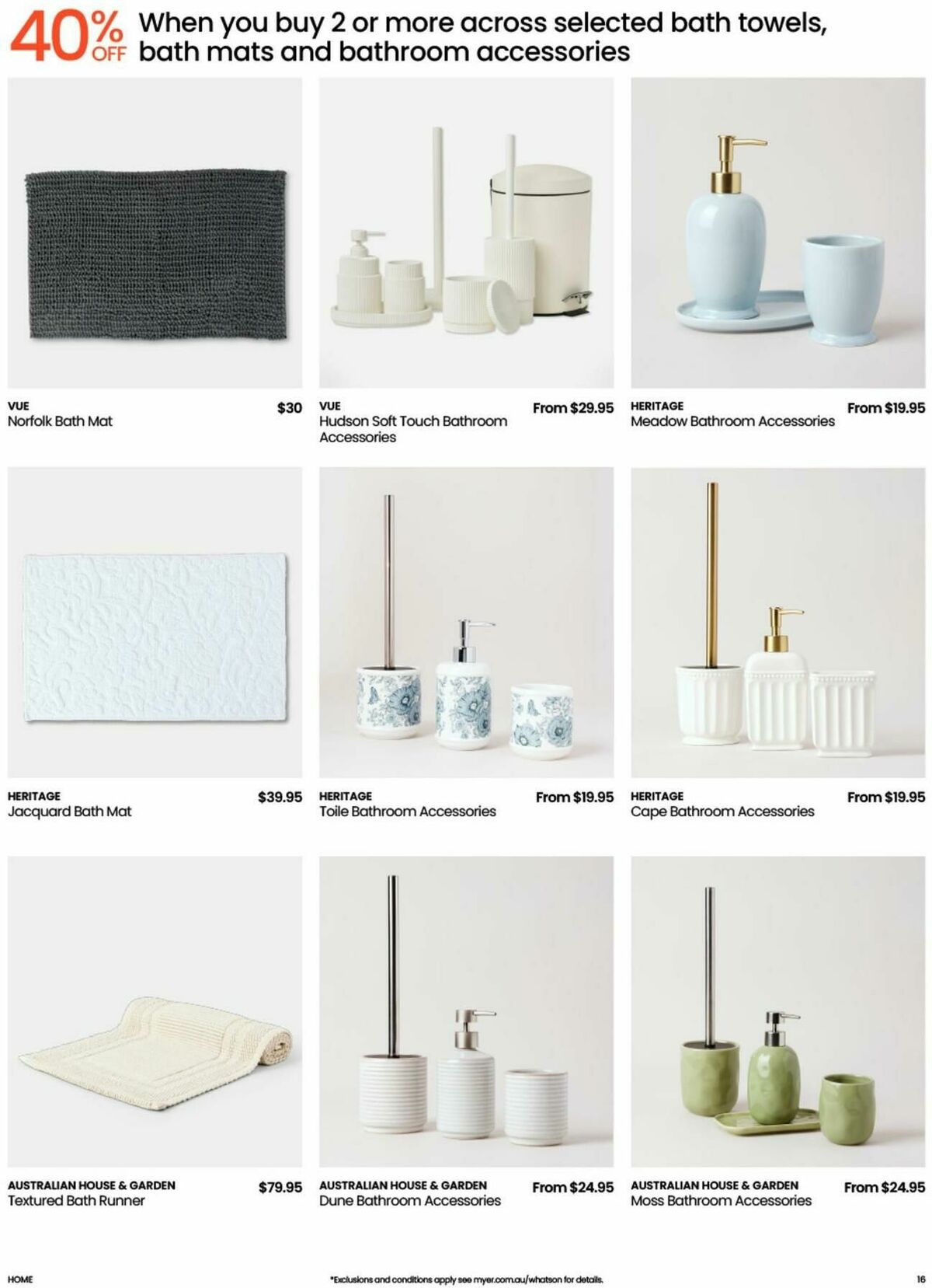 Myer Bed, Bath and Living Essentials Catalogues from 10 February