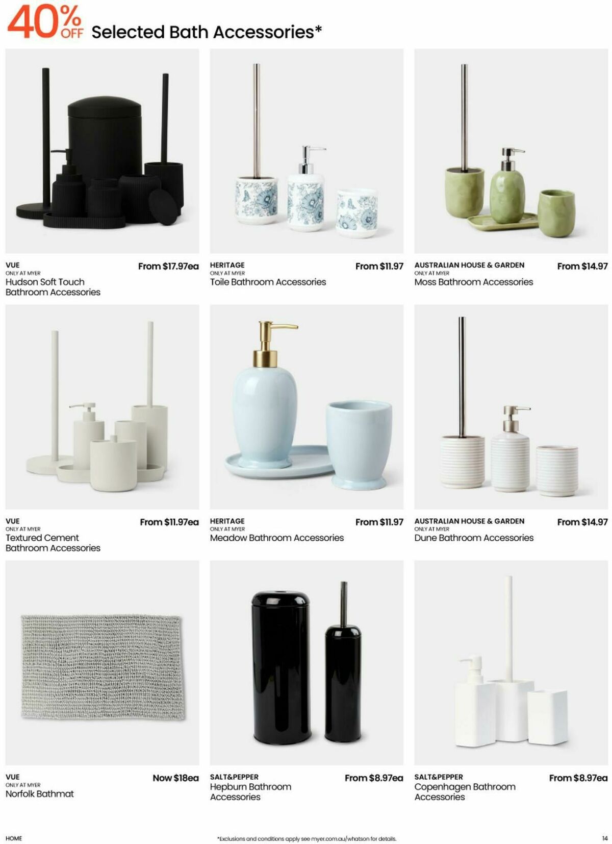 Myer Bed, Bath & Living Essentials Catalogues from 5 May