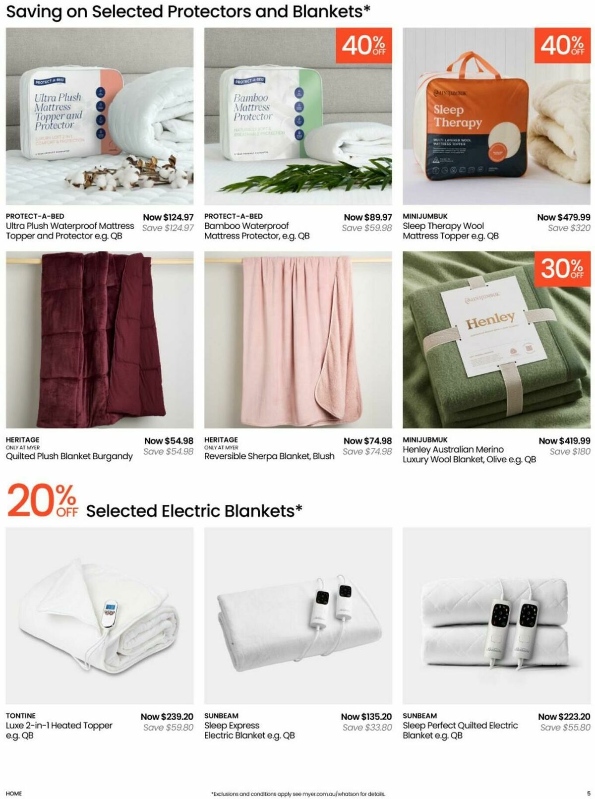 Myer Bed, Bath & Living Essentials Catalogues from 5 May