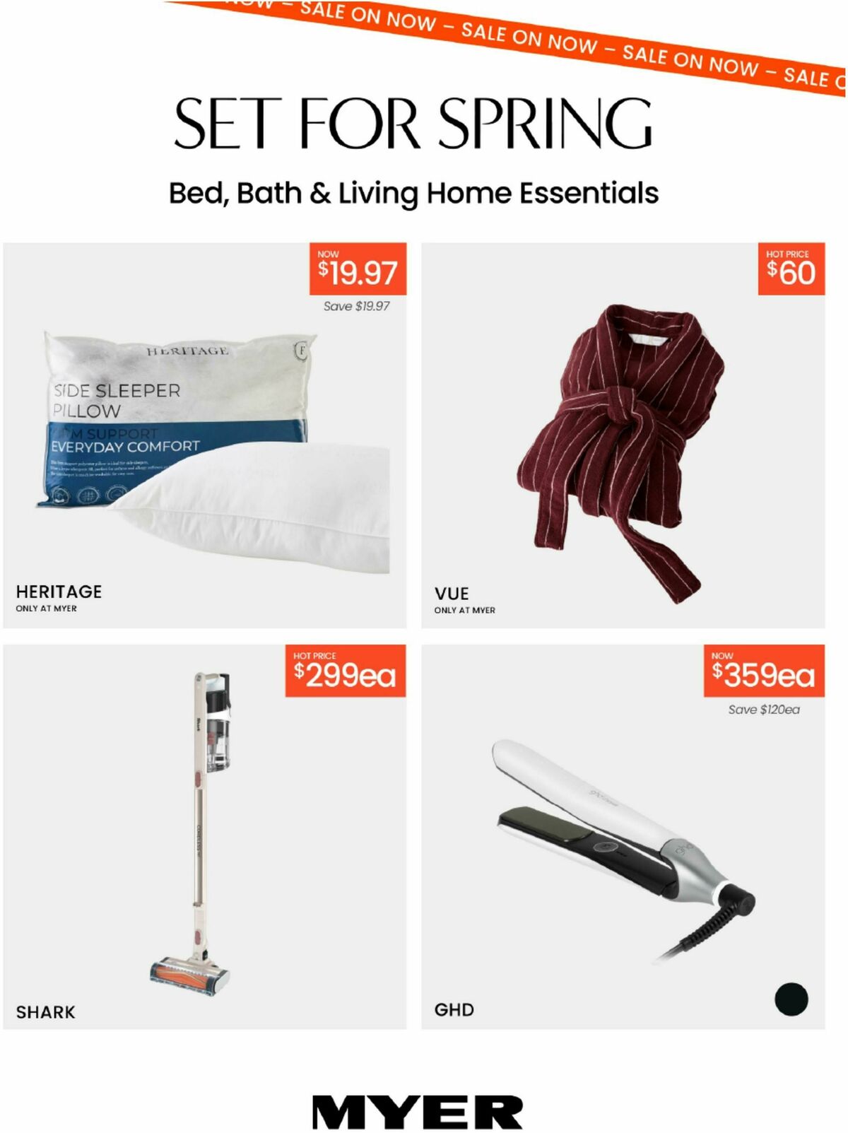 Myer Bed, Bath & Living Home Essentials Catalogues from 9 August