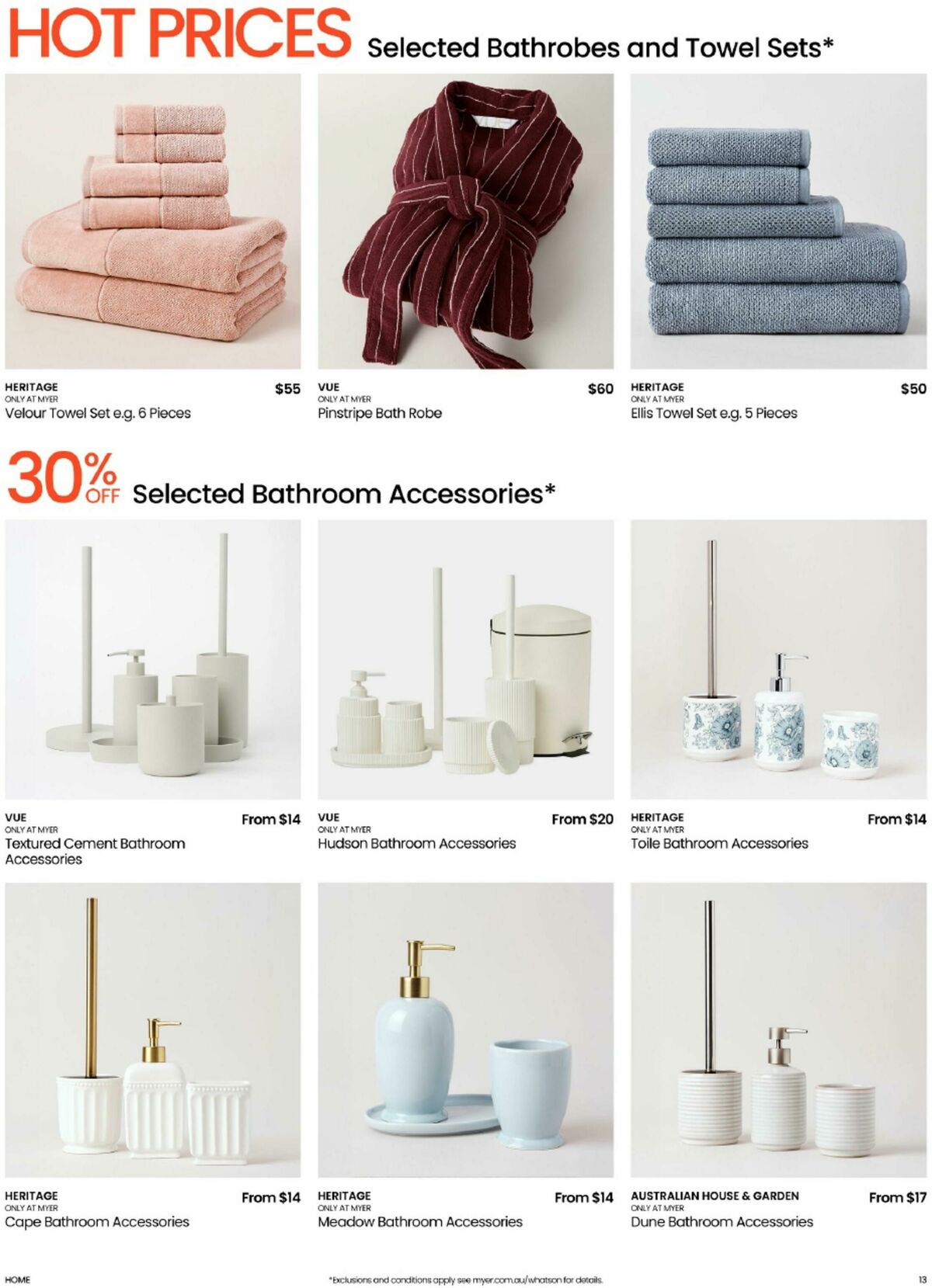 Myer Bed, Bath & Living Home Essentials Catalogues from 9 August