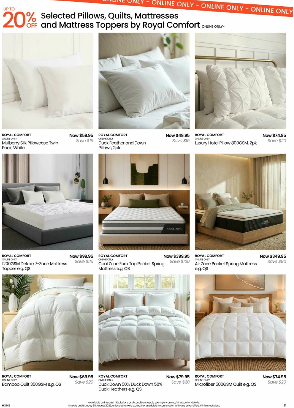 Myer Bed, Bath & Living Home Essentials Catalogues from 9 August