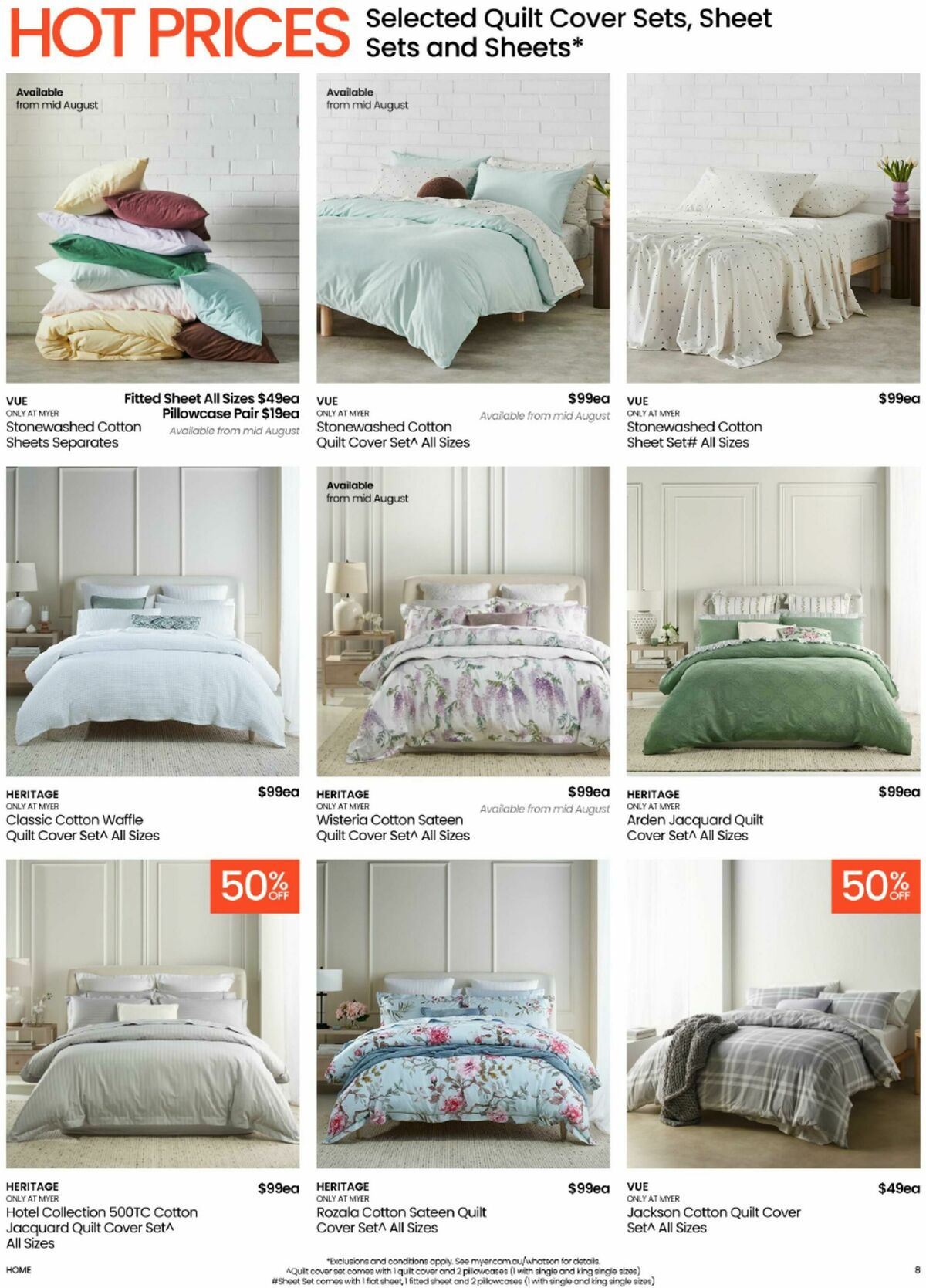 Myer Bed, Bath & Living Home Essentials Catalogues from 9 August
