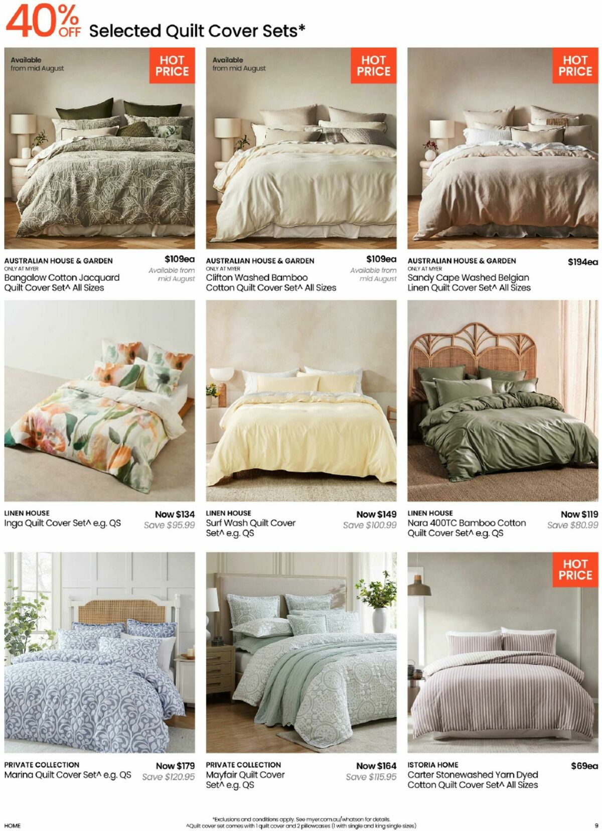 Myer Bed, Bath & Living Home Essentials Catalogues from 9 August