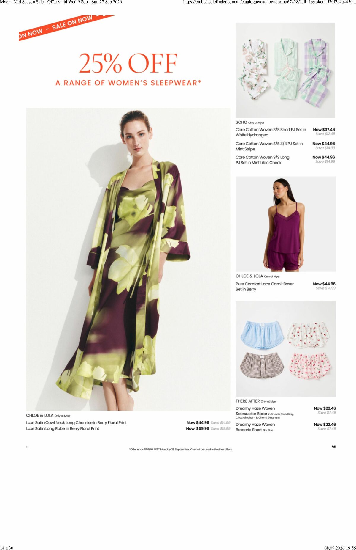Myer Catalogues from 9 September