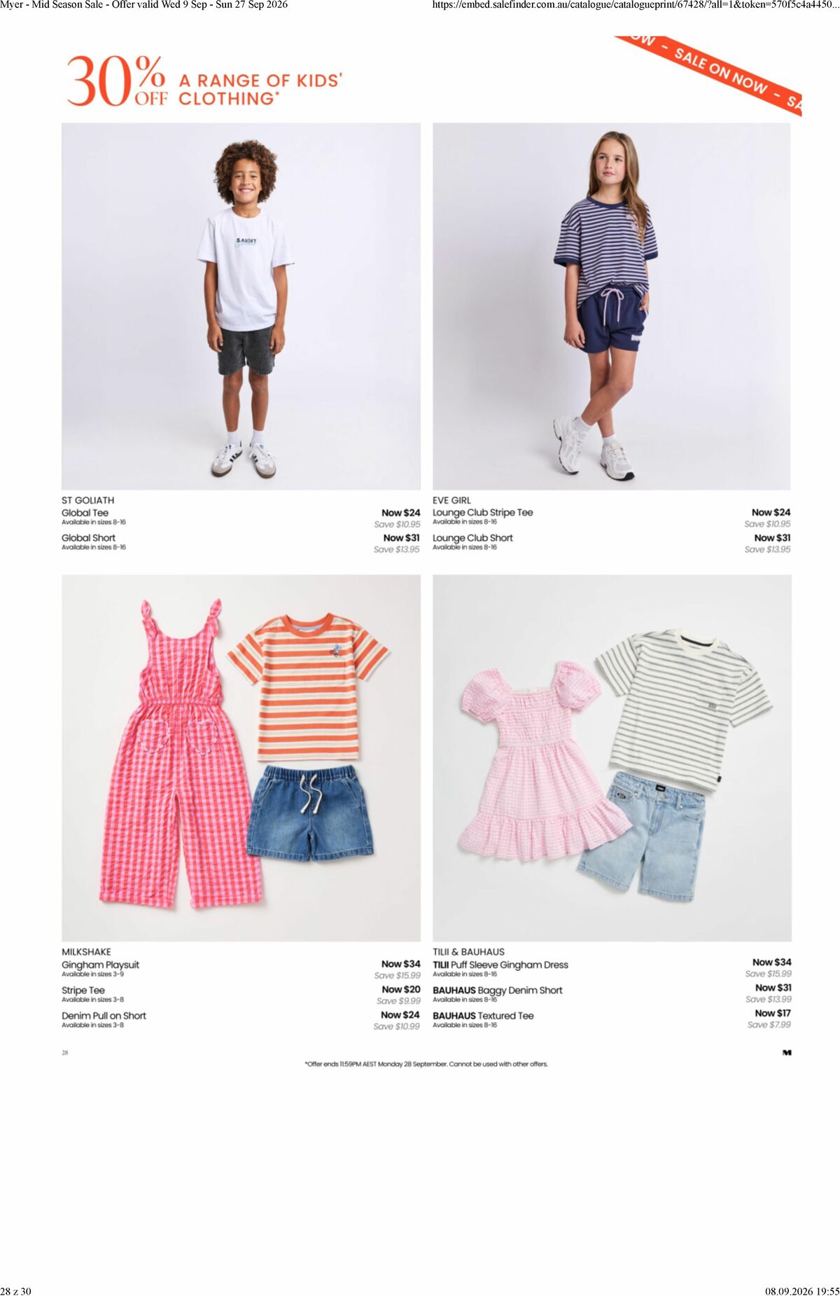 Myer Catalogues from 9 September