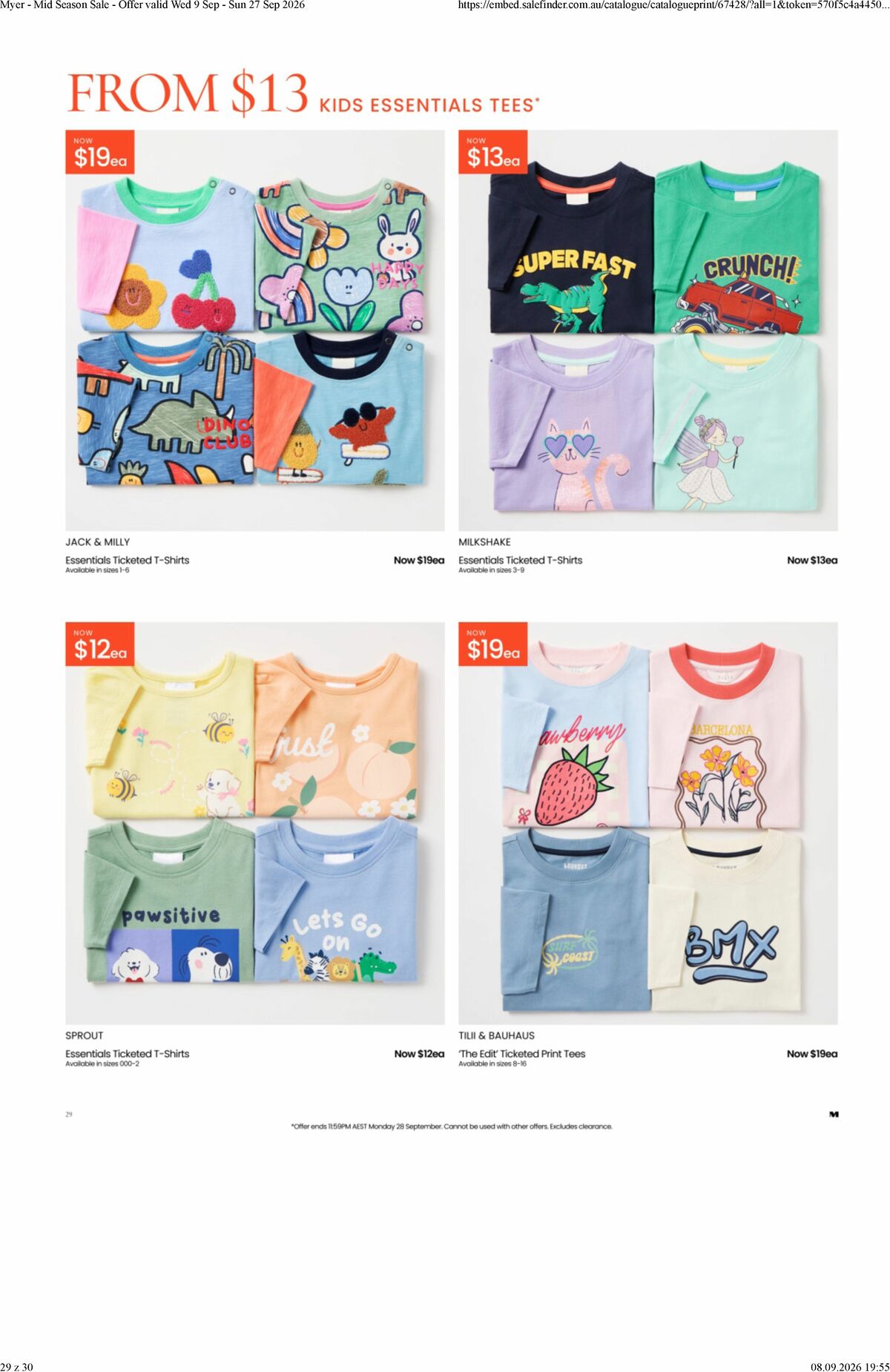 Myer Catalogues from 9 September