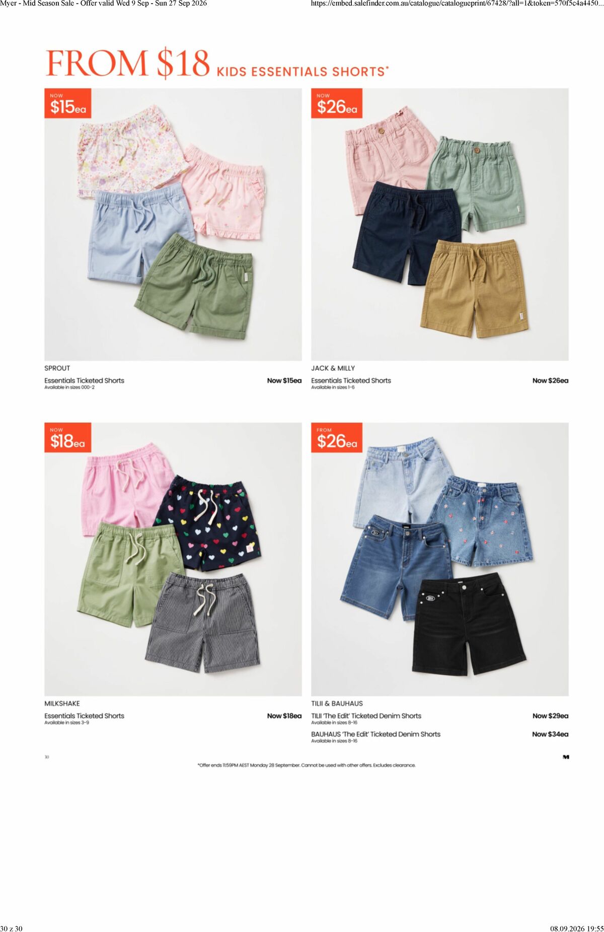 Myer Catalogues from 9 September