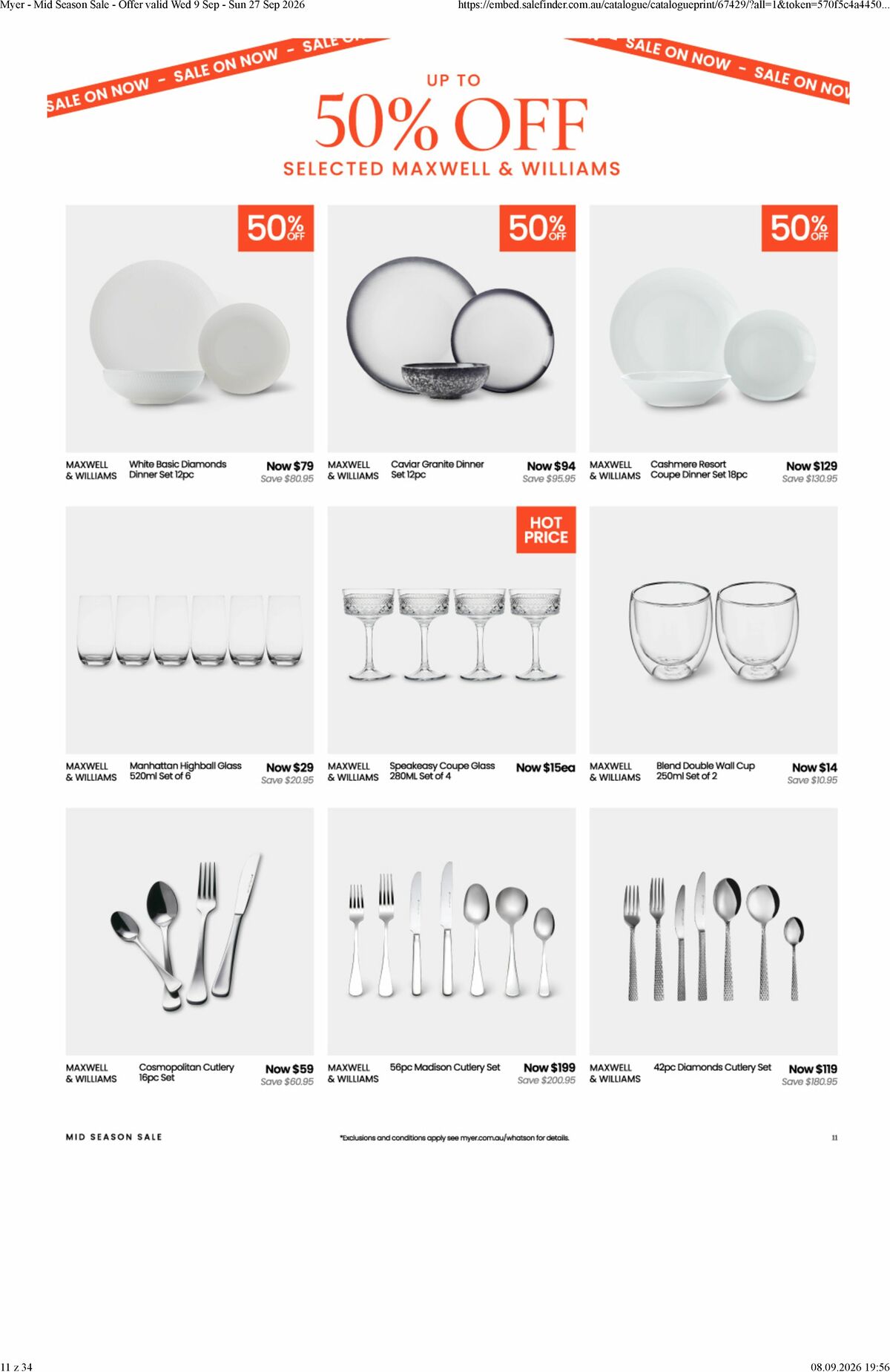 Myer Catalogues from 9 September